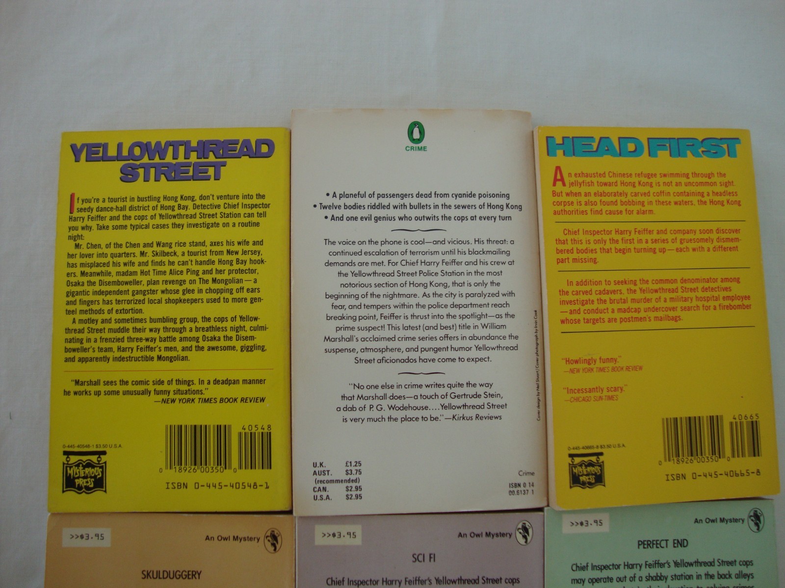 9 HONG KONG rare MYSTERY POLICE DETECTIVE paperback books SCI-FI, HEAD FIRST