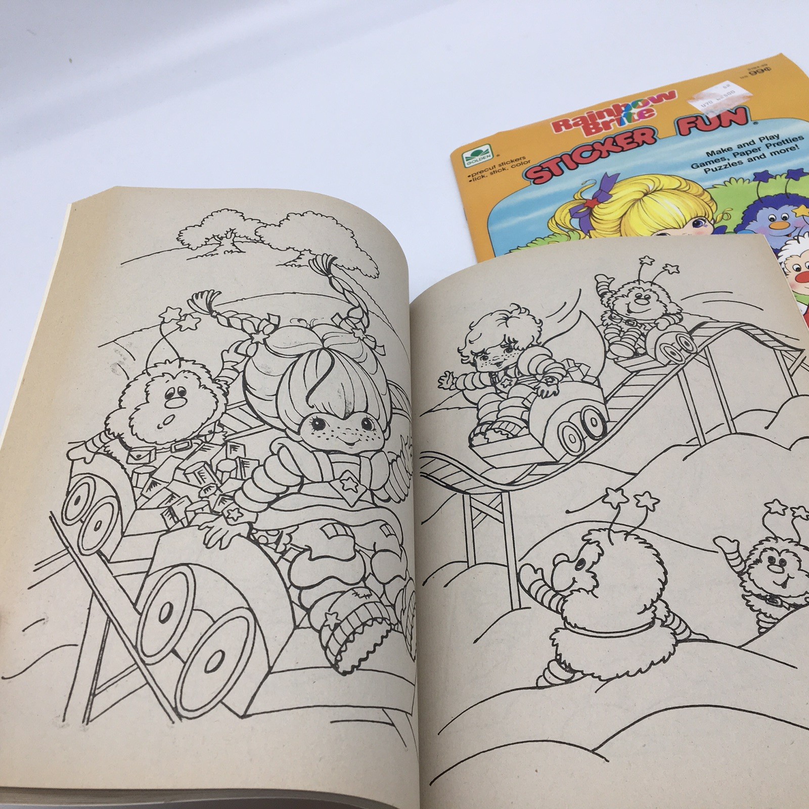 Rainbow Brite Coloring Book + Sticker Fun Golden Books Vtg 1984-85 UNUSED NOS