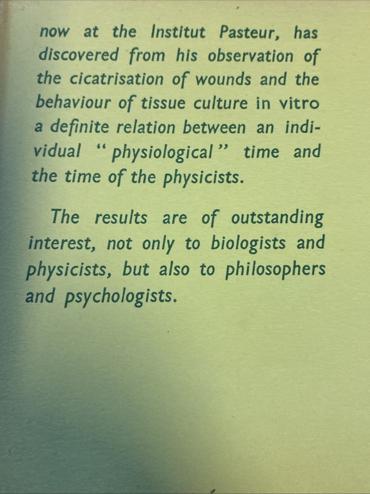 1936 Biological Time by Lecomte Du Noüy, Pierre Rare HBDJ