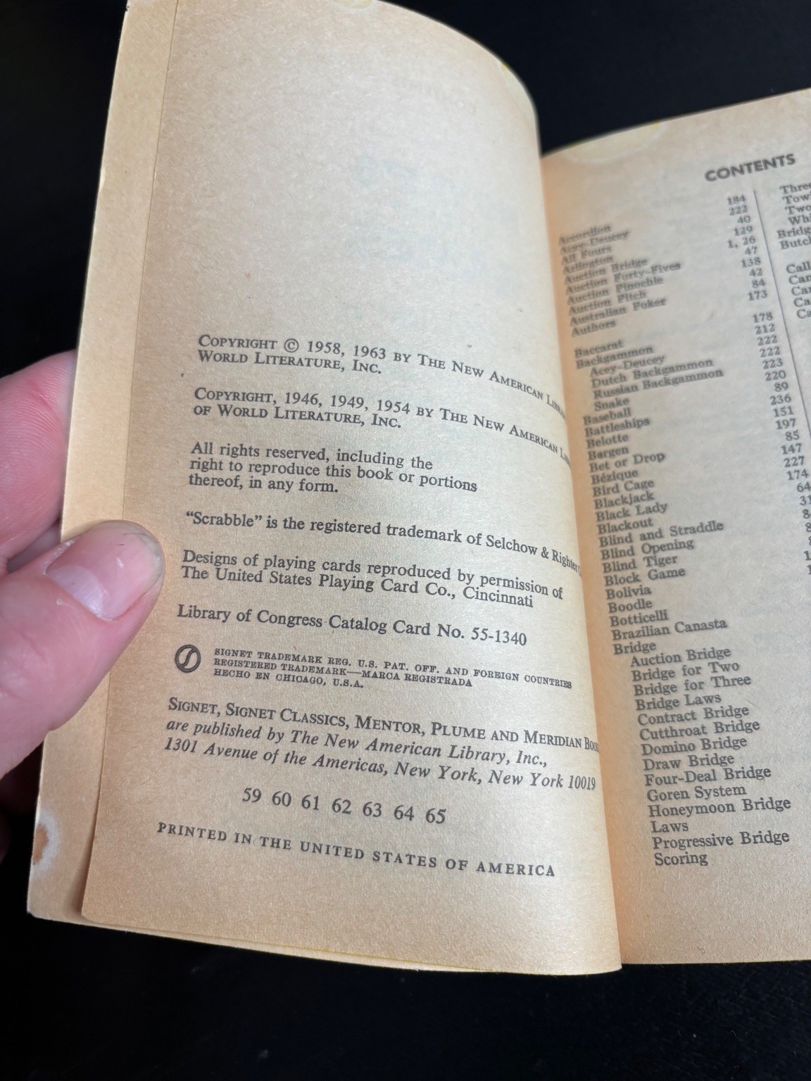 Hoyle’s Rules of Games Morehead Mott-Smith 1963 Signet Paperback Card Parlor