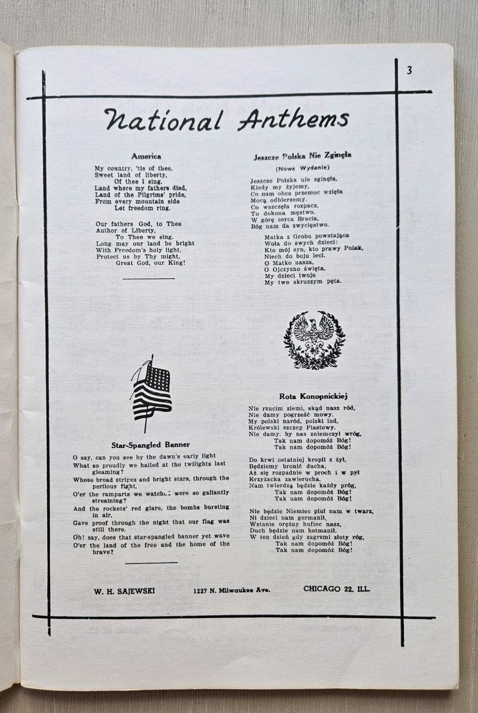 Vintage Polish Radio Song Book WH Sajewski 1943