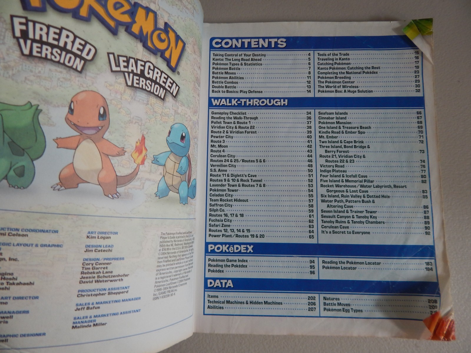 Official Nintendo POKEMON FireRed LeafGreen Strategy Guide GBA with COMBAT CHART