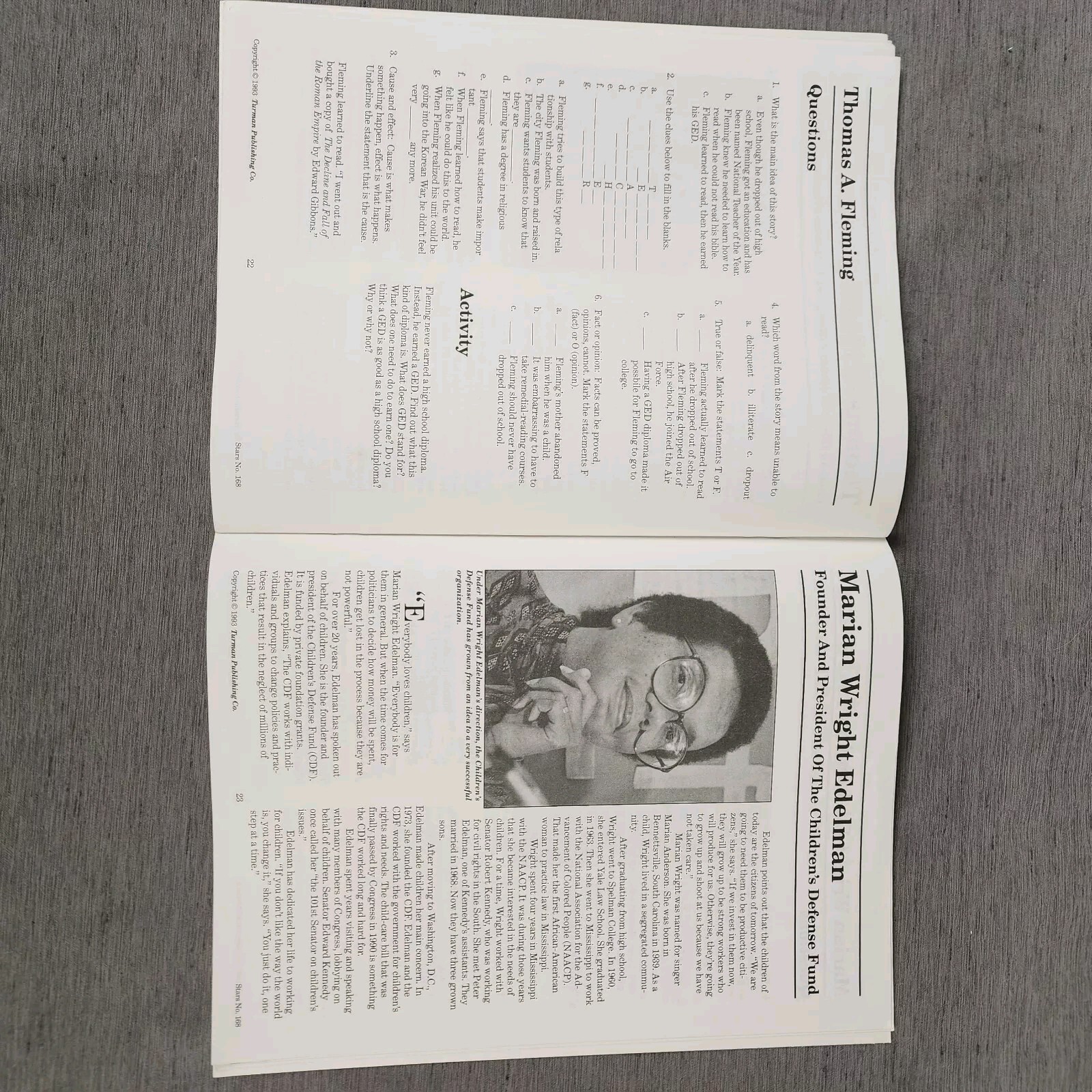 Stars Black History Book Reproducible #168 Malcolm X Denzel Washington Spike Lee