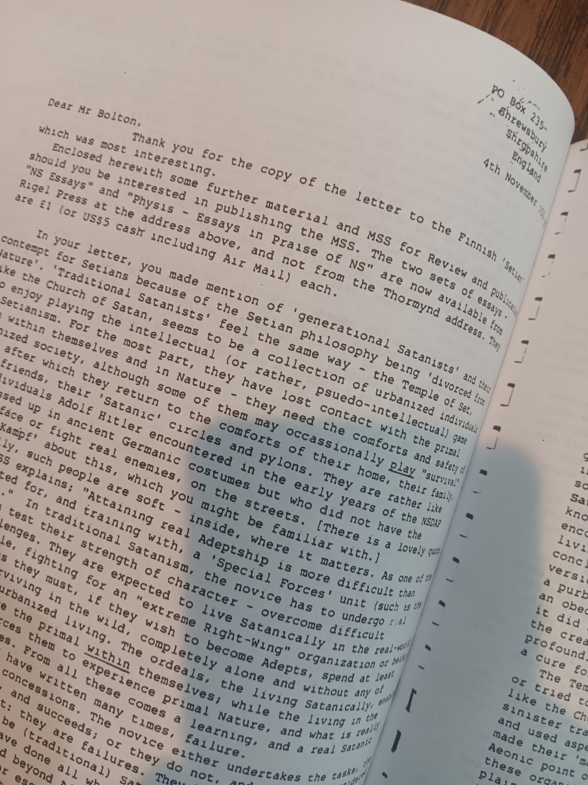Hostia Vols I-III Facsimile Hardcover Order Of Nine Angles Anton Long Satanism
