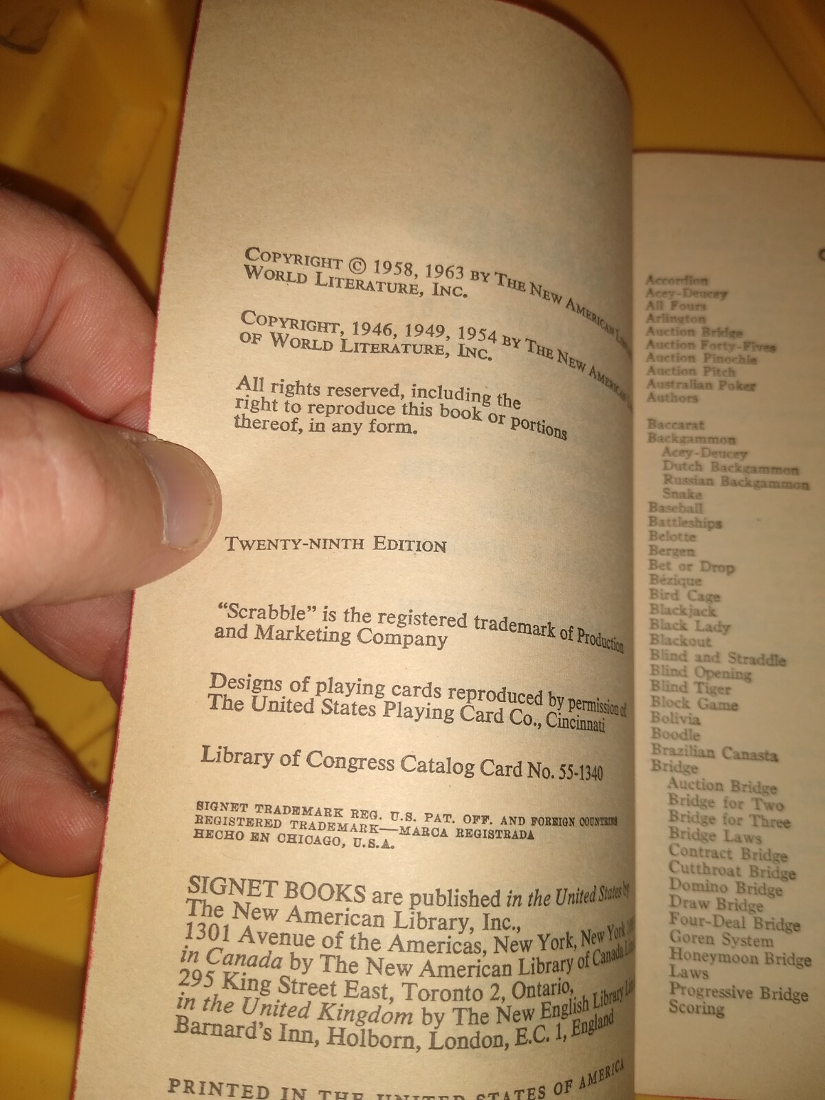 1963 Hoyle’s Rules Of Games by Albert H. Morehead and Geoffrey Mott-Smith Book