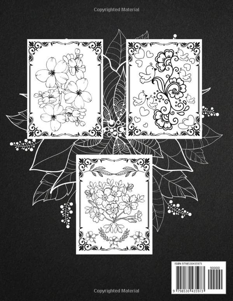 Flower Coloring Book For Adults: Beautiful Flower Designs For Relaxation, Stress