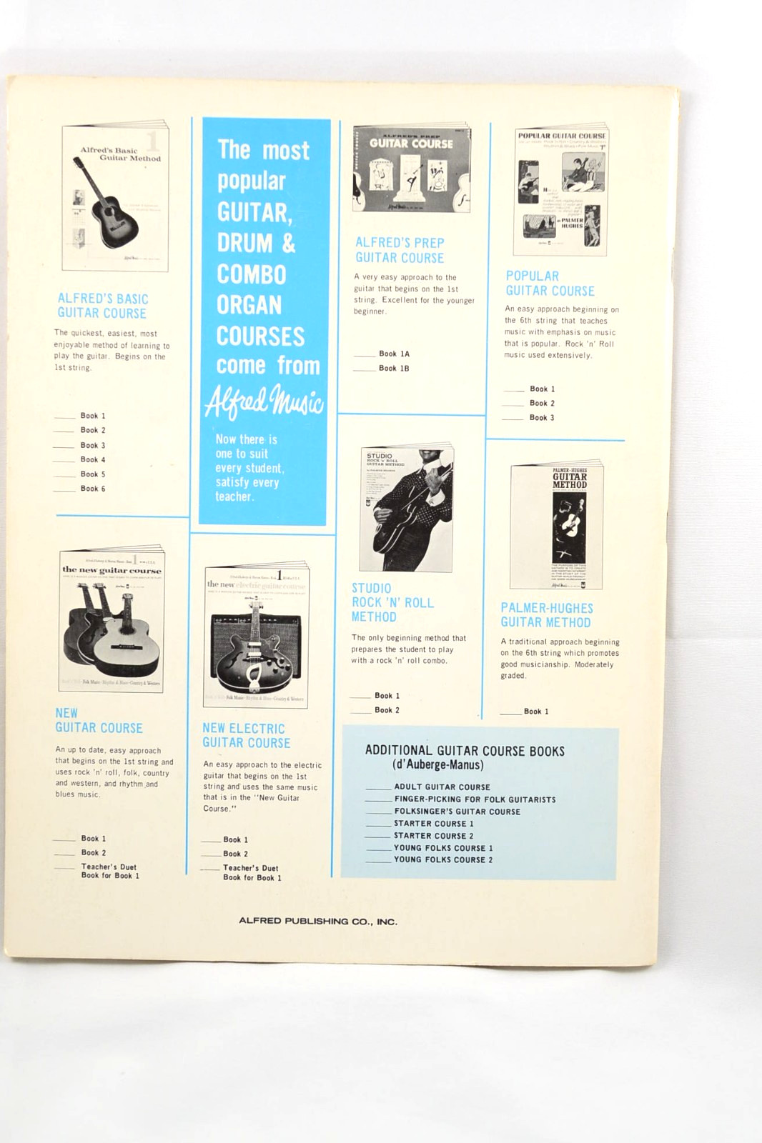 The New Guitar Course Book 1 Alfred d’Auberge Morton Manus 1966