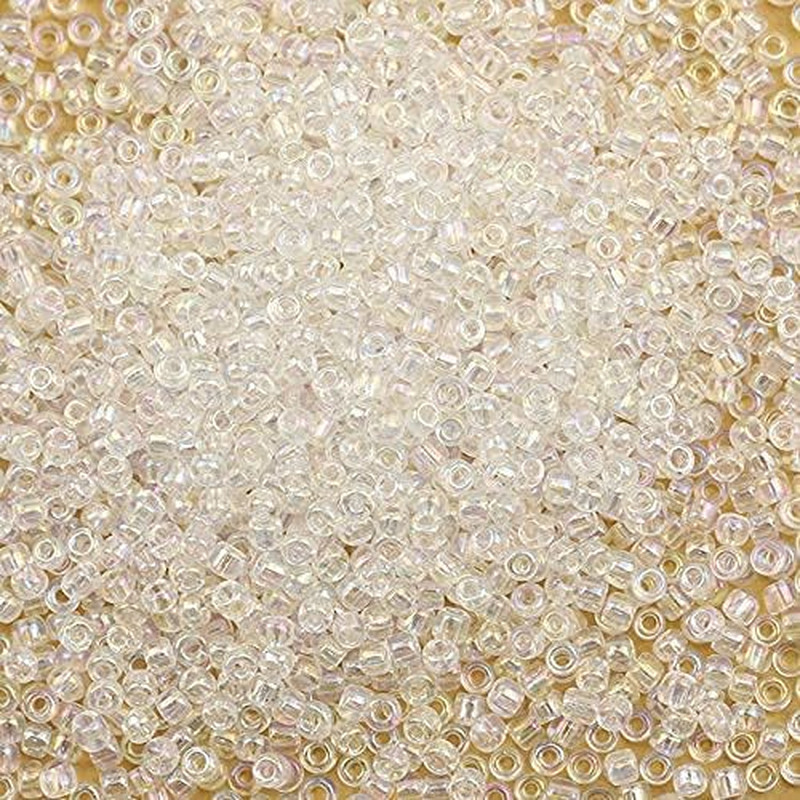 Raibow Clear 3mm Seed Beads About 3600pcs/100Grams in Bag, 8/0 Glass Craft Beads
