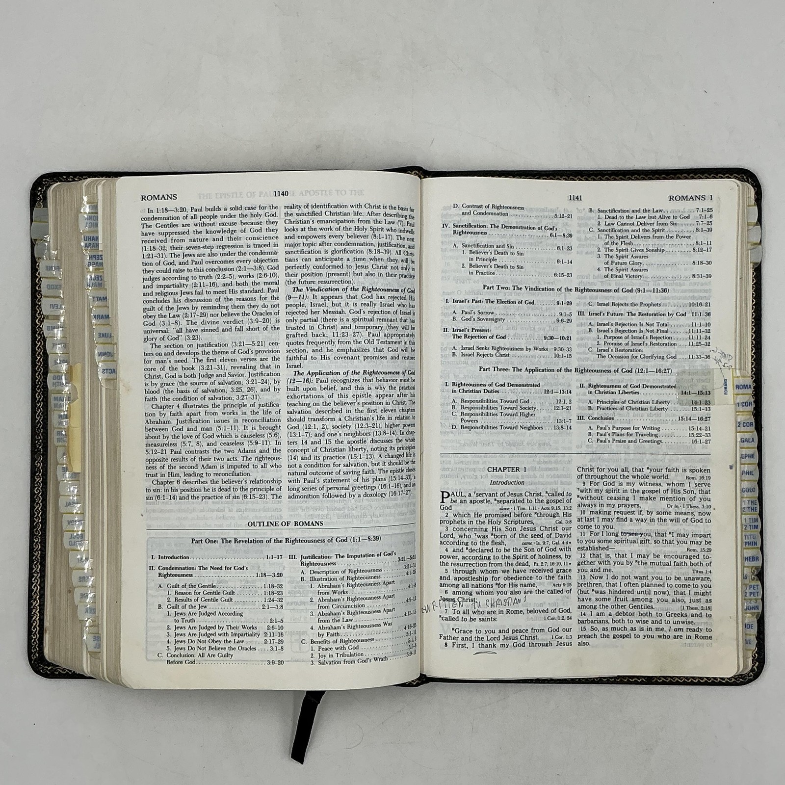 Vintage Holy Bible The Open Bible NKJV Expanded Edition Thomas Nelson Leather