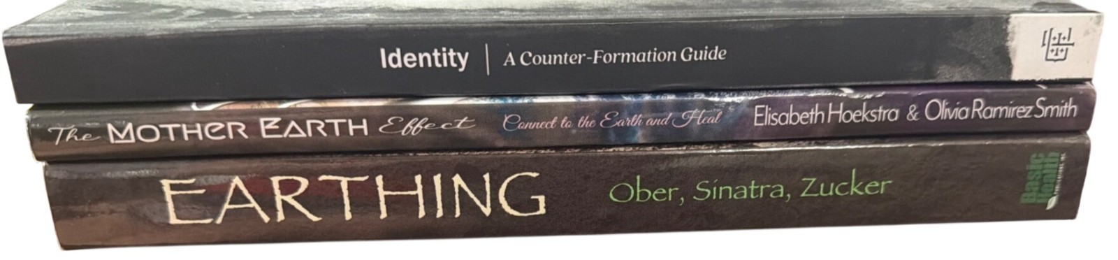 MIXED Set of 3 Paperback Books “Identity, Earthing, Mother Earth Effect” (EUC)