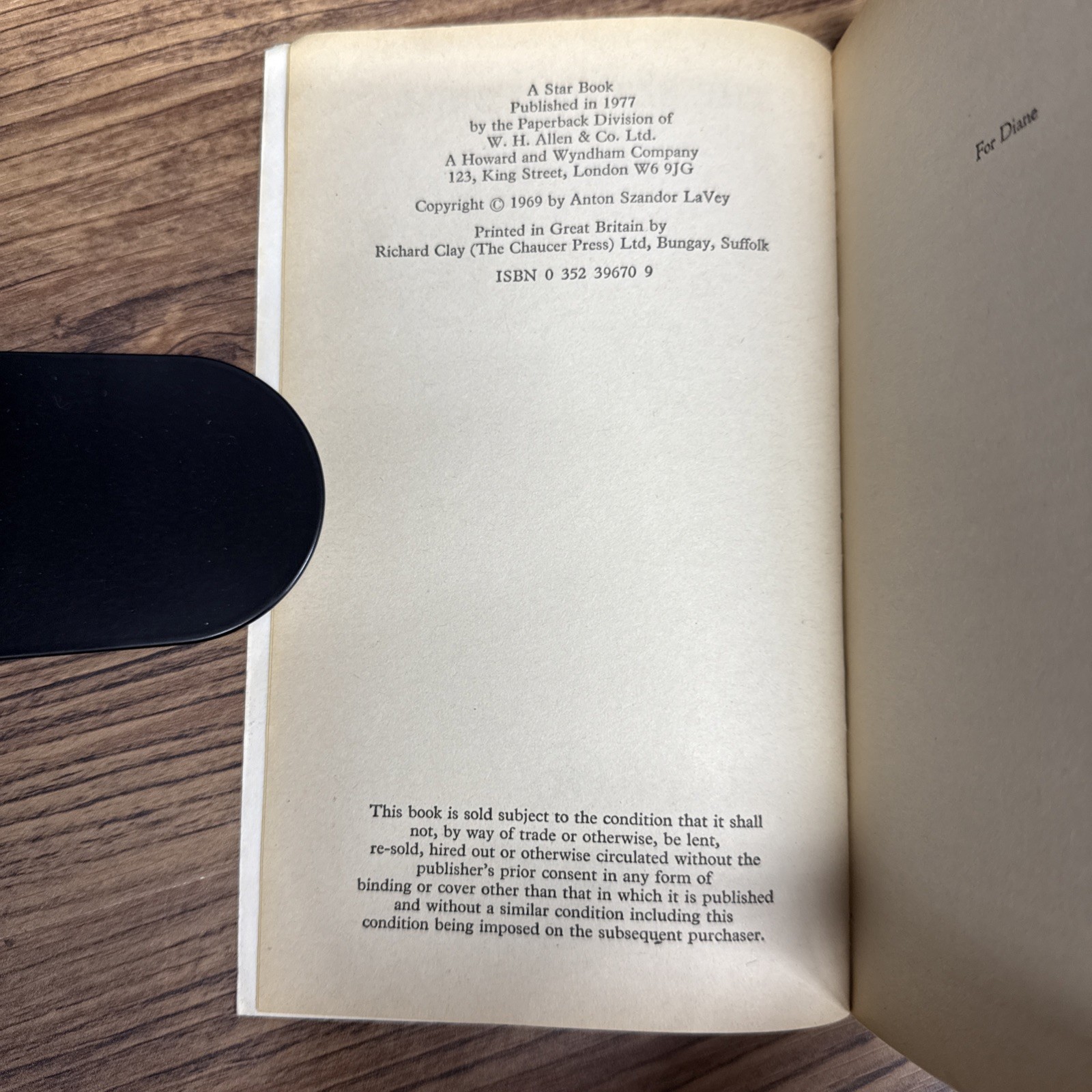 The Satanic Bible, Anton Lavey ~ 1977 Star Books, 1st UK Printing