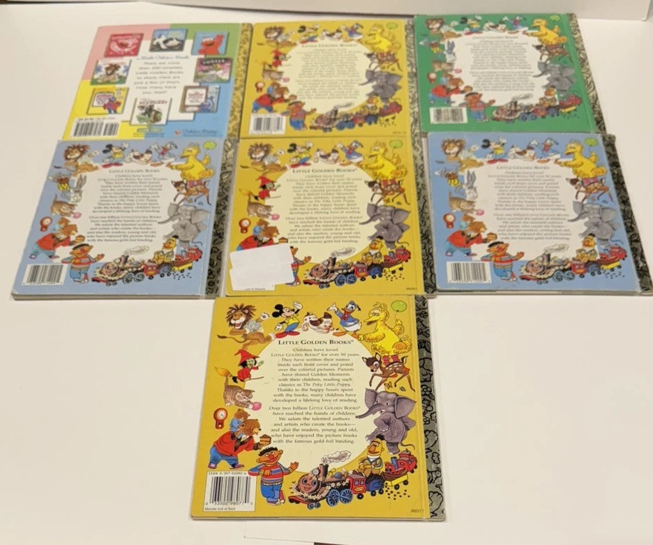 Lot Little Golden Book CTW Sesame Street Big Bird Elmo Grover Bunny Hop Oscar