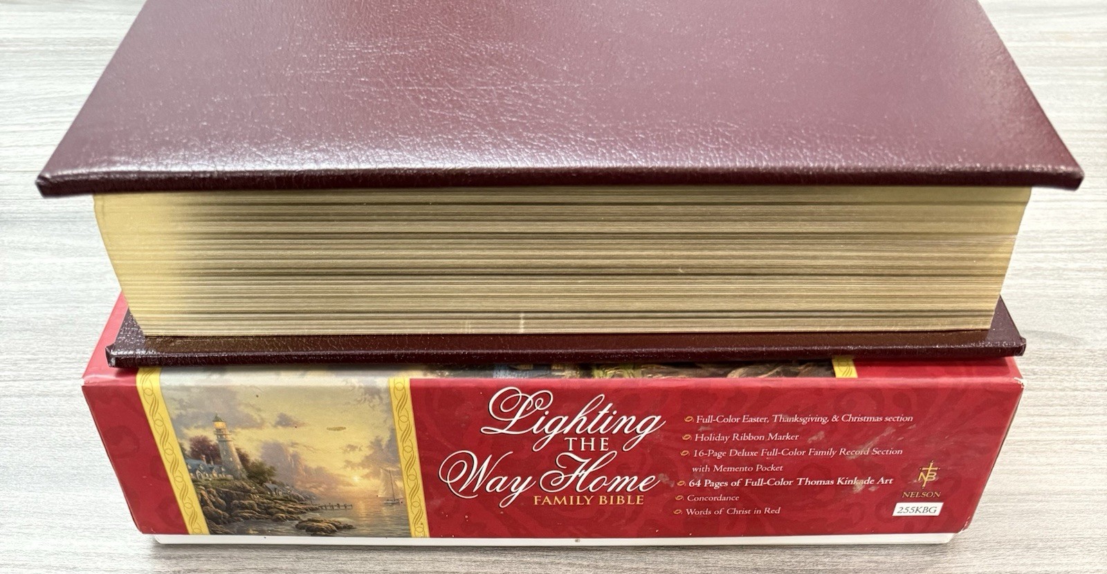 Thomas Kinkade Family Bible NKJV Lighting the Way Home PADDED Bonded Leather Ed.