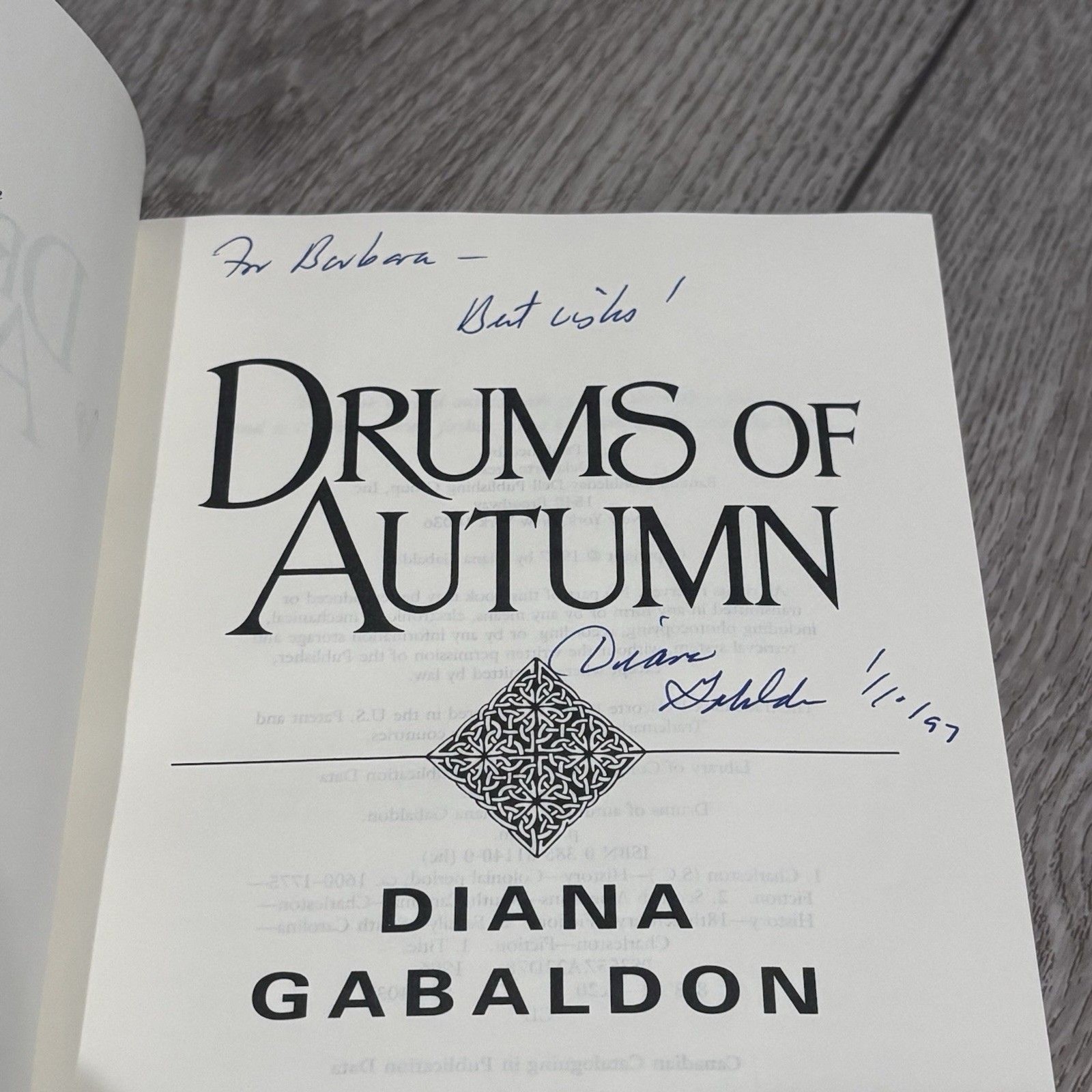 Drums Of Autumn By Diana Gabaldon Signed First Edition 1997 Red Hardcover