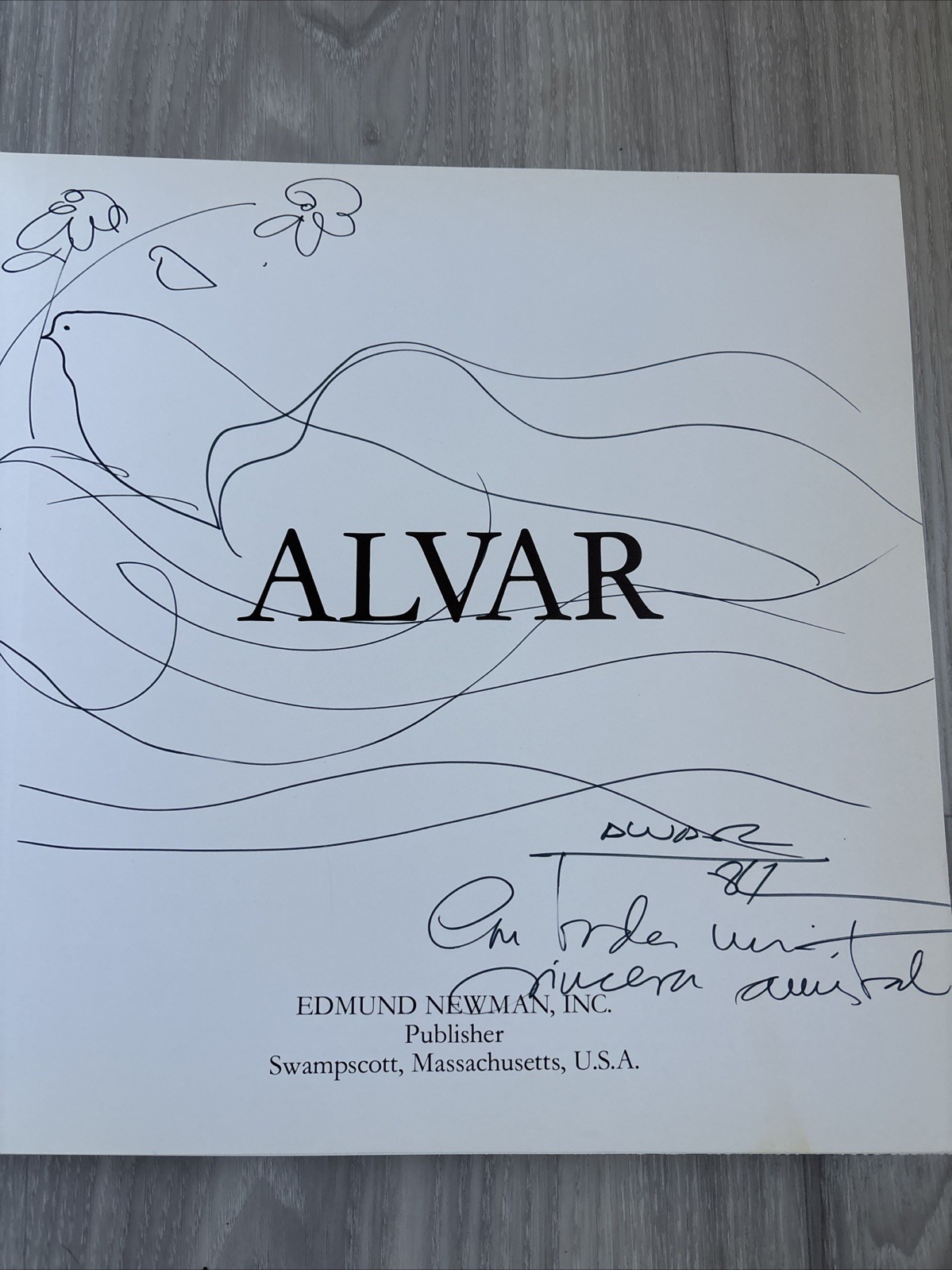 “ALVAR” Sunol 1982 Illustrated Hardcover w/ ARTWORK SIGNED + 2 Envelopes