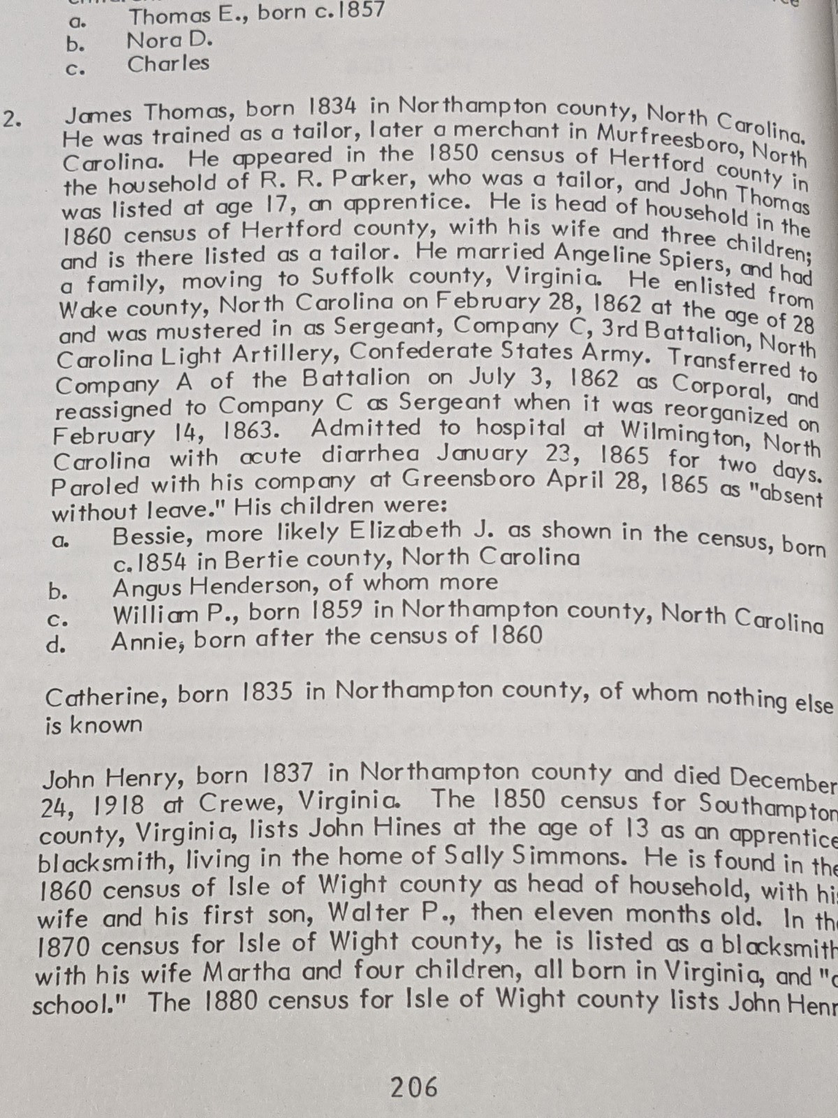 John William Hines and His Descendants of North Carolina & Virginia 1600-1876