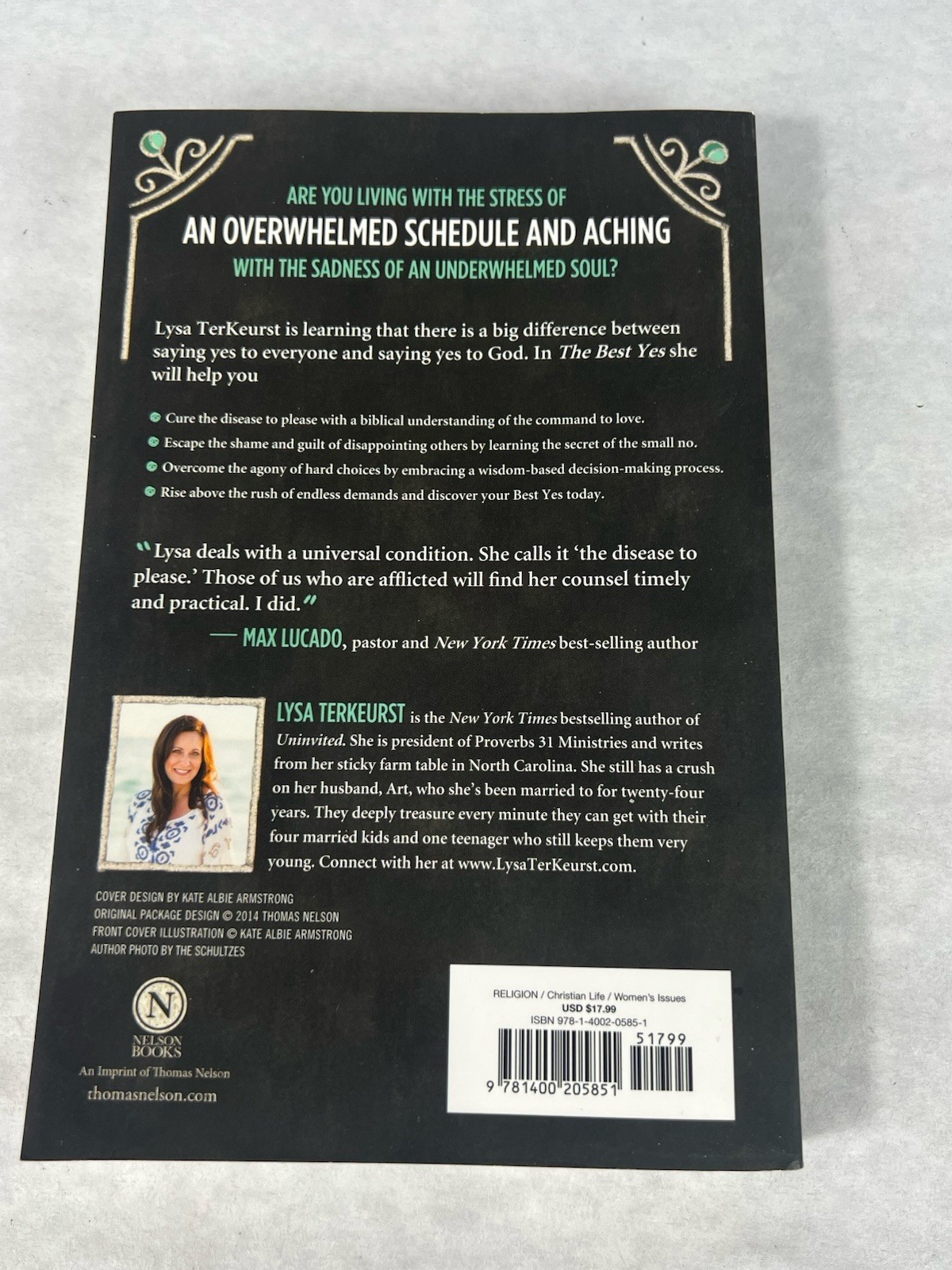 The Best Yes: Making Wise Decisions Book By Lysa TerKeurst Christian Women