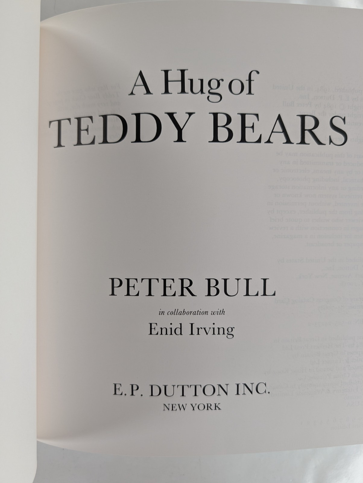 Vintage A Hug of Teddy Bears Hardcover Book 1984 Hobbies Illustrated Peter Bull