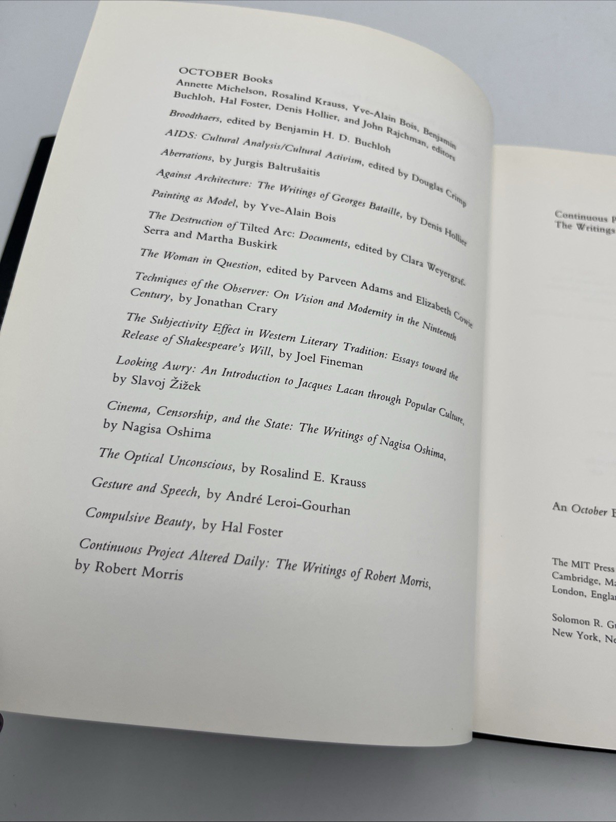 Continuous Project Altered Daily The Writings of Robert Morris MIT Press HC