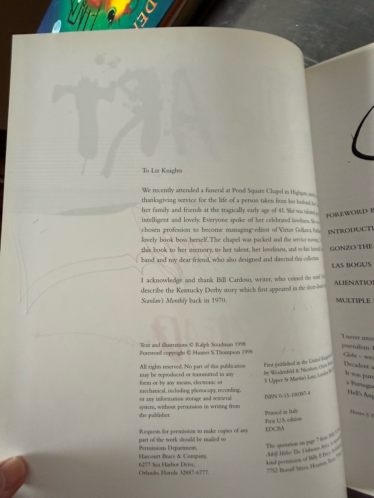 Signed Book Gonzo The Art by Ralph Steadman 1998 Hardcover HCDJ