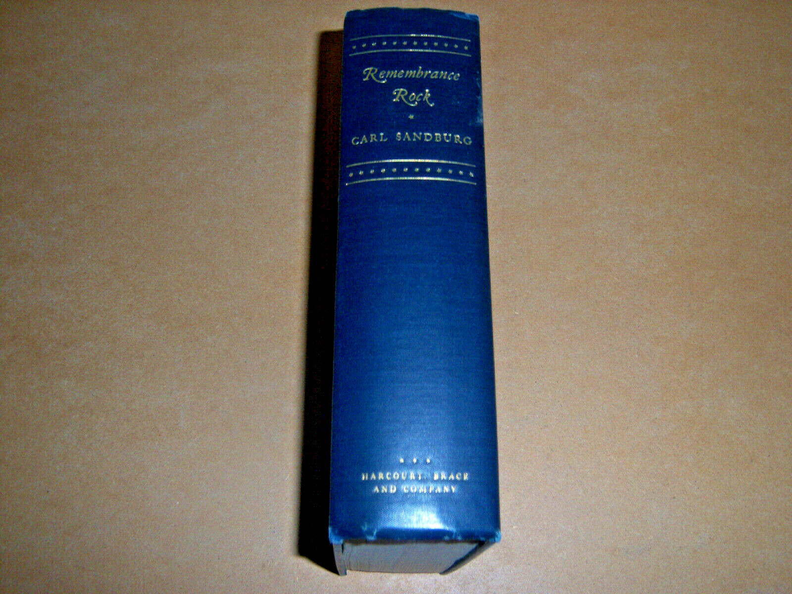 Carl Sanburg Remembrance Rock 1948 Harcourt Brace and Co First Edition 8vo HC VG