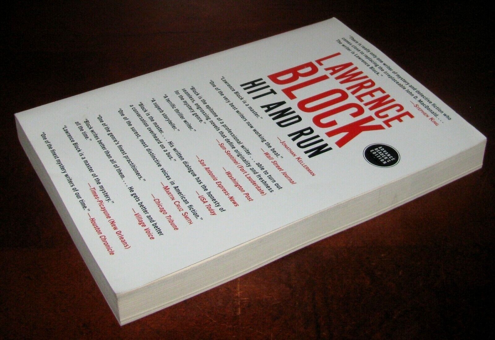 Hit and Run Lawrence Block ARC Advance Reader Copy Thriller William Morrow