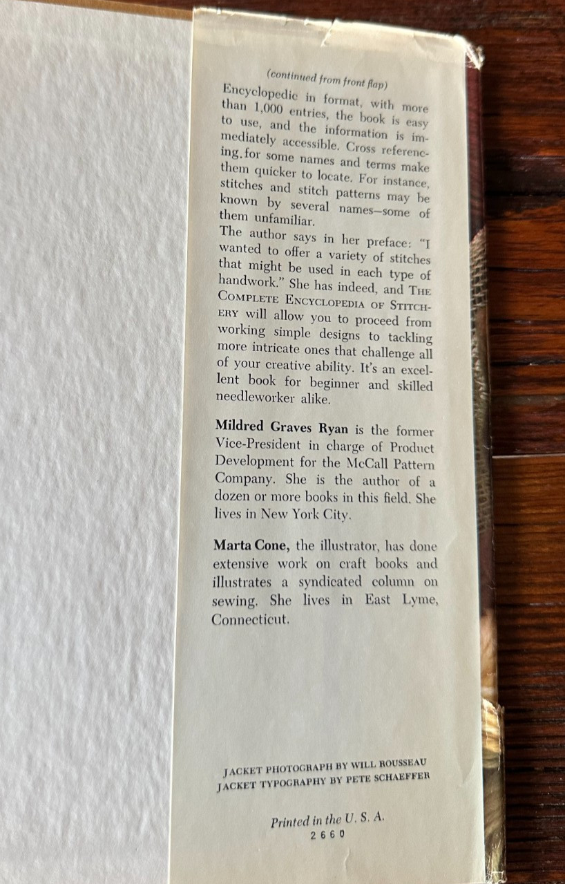 The Complete Encyclopedia of Stitchery by Mildred Graves Ryan – copyright 1979