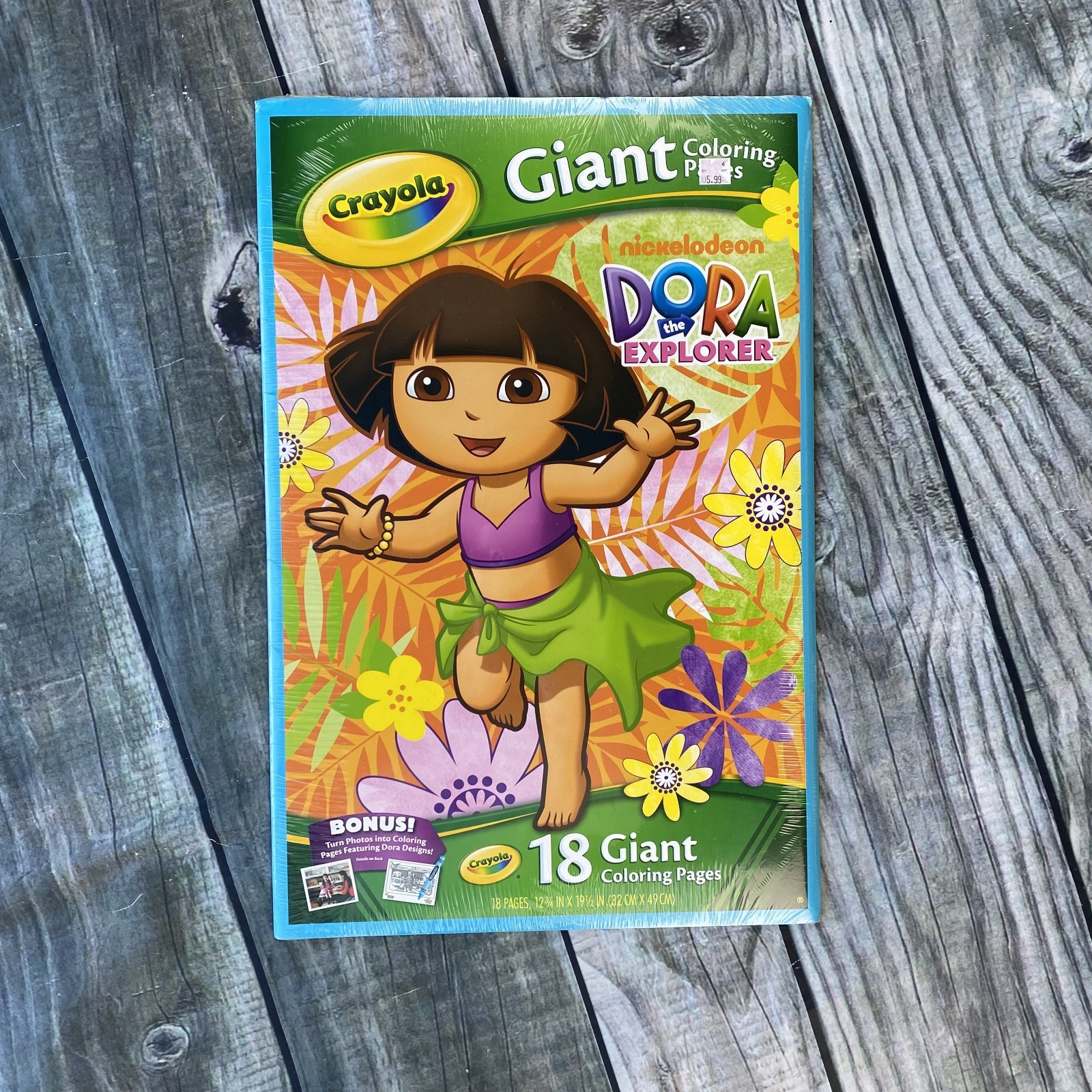 Sealed Dora The Explorer 18 Jumbo Giant Coloring PAGES K-mart Sticker Crayola