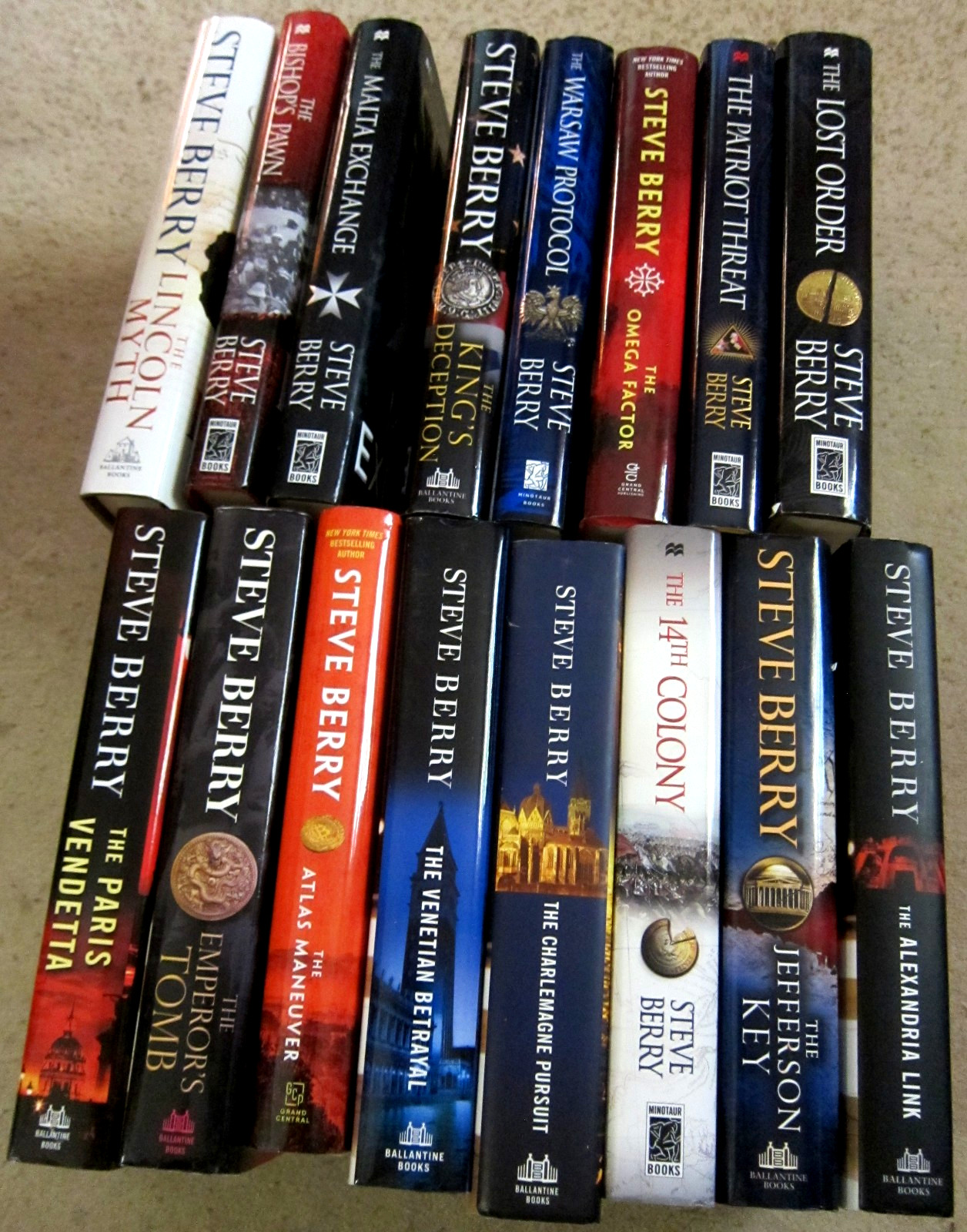 Steve Berry book lot-16 Hardcover First Edition Cotton Malone novels-3 Signed !