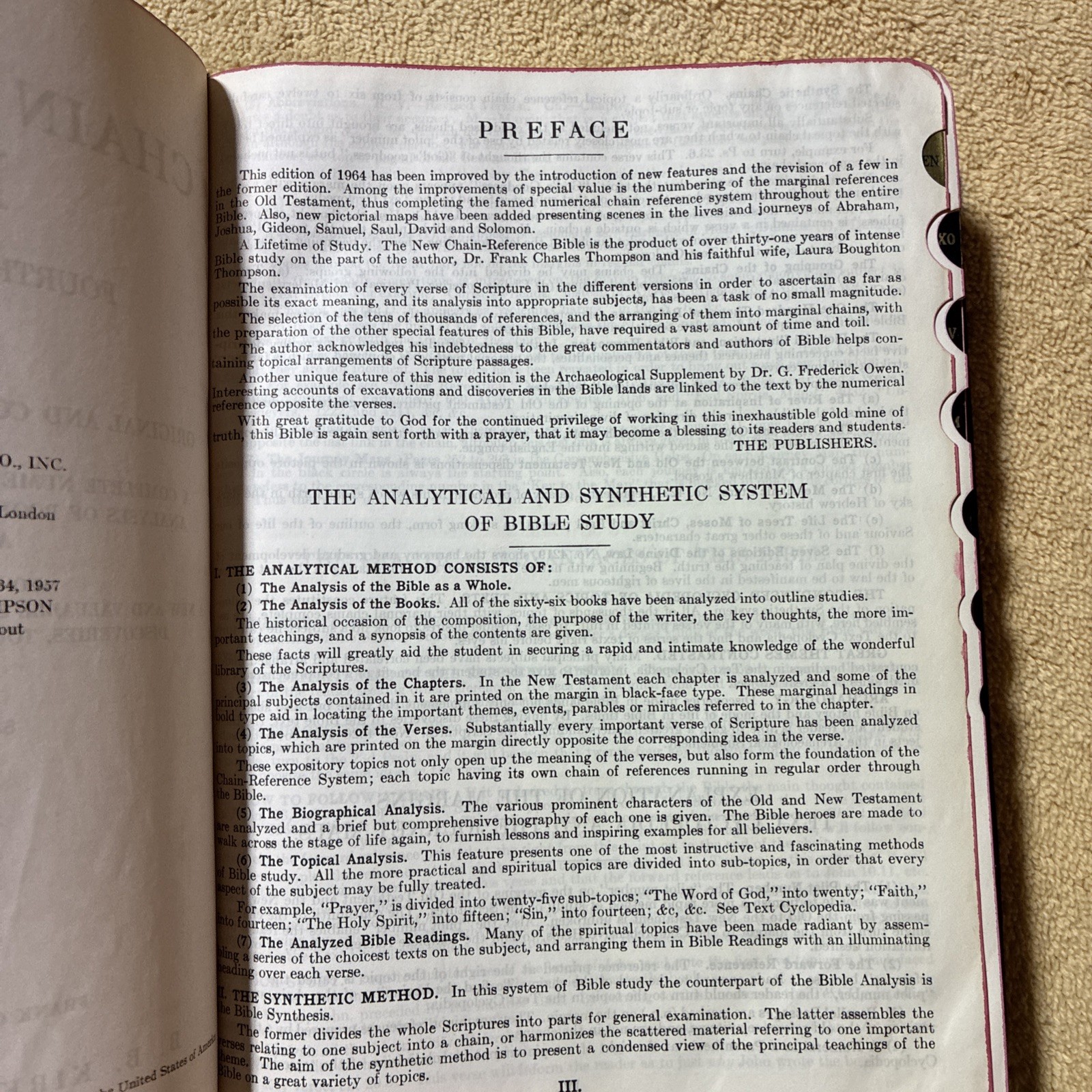 1964 Kirkbride The New Chain Reference Bible Thompson 4th Improved Edition KJV