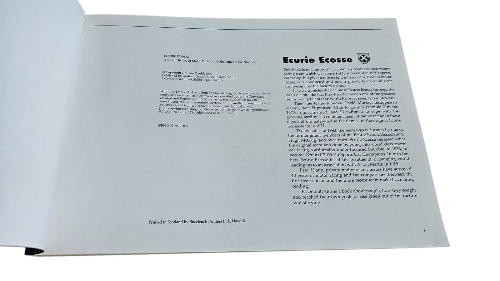 Ecurie Ecosse A Social History of Motor Racing from the Fifties to the Nineties