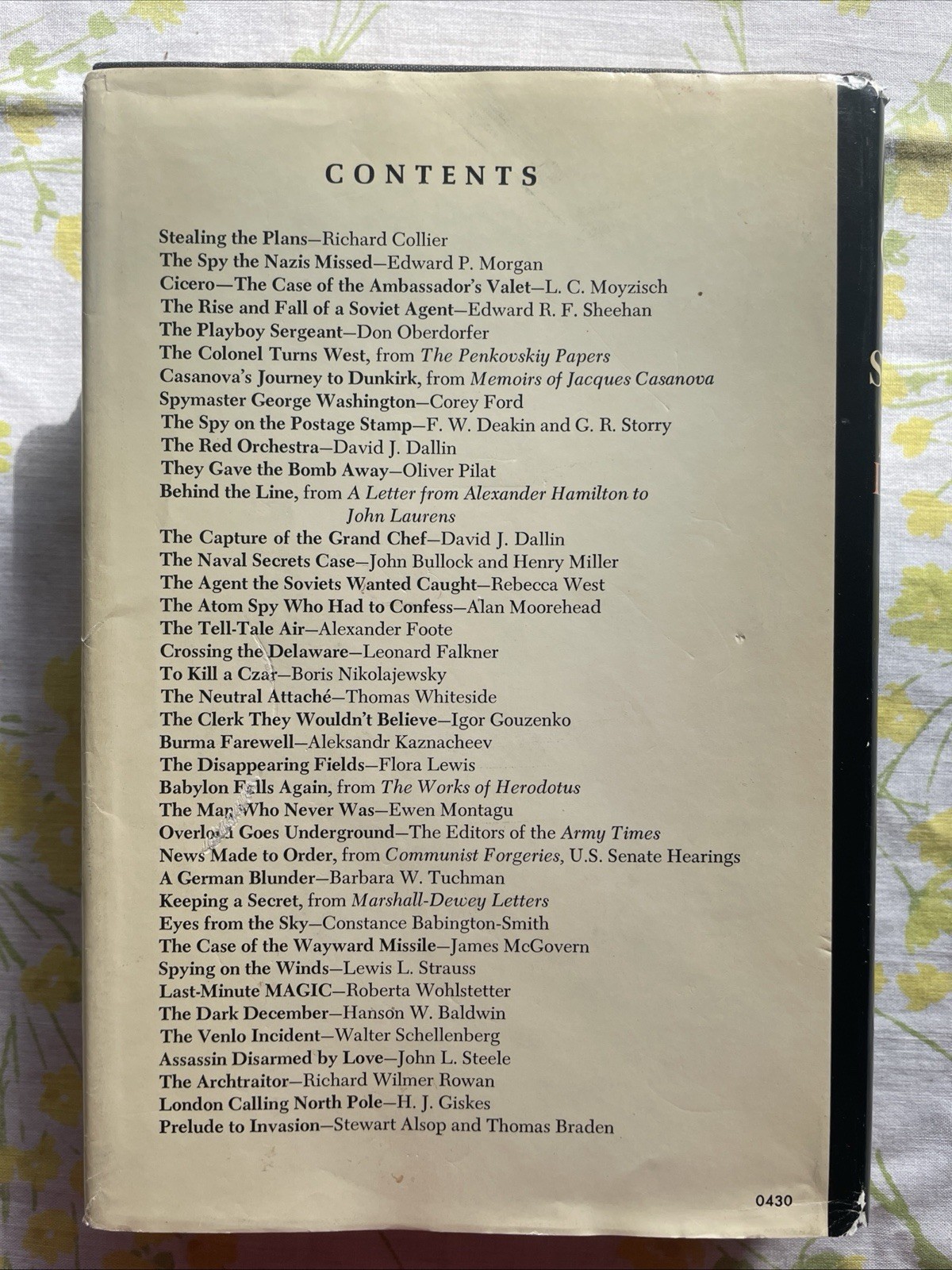 Great True Spy Stories edited by Allen Dulles (1968 HCDJ 392 pages CIA Director)