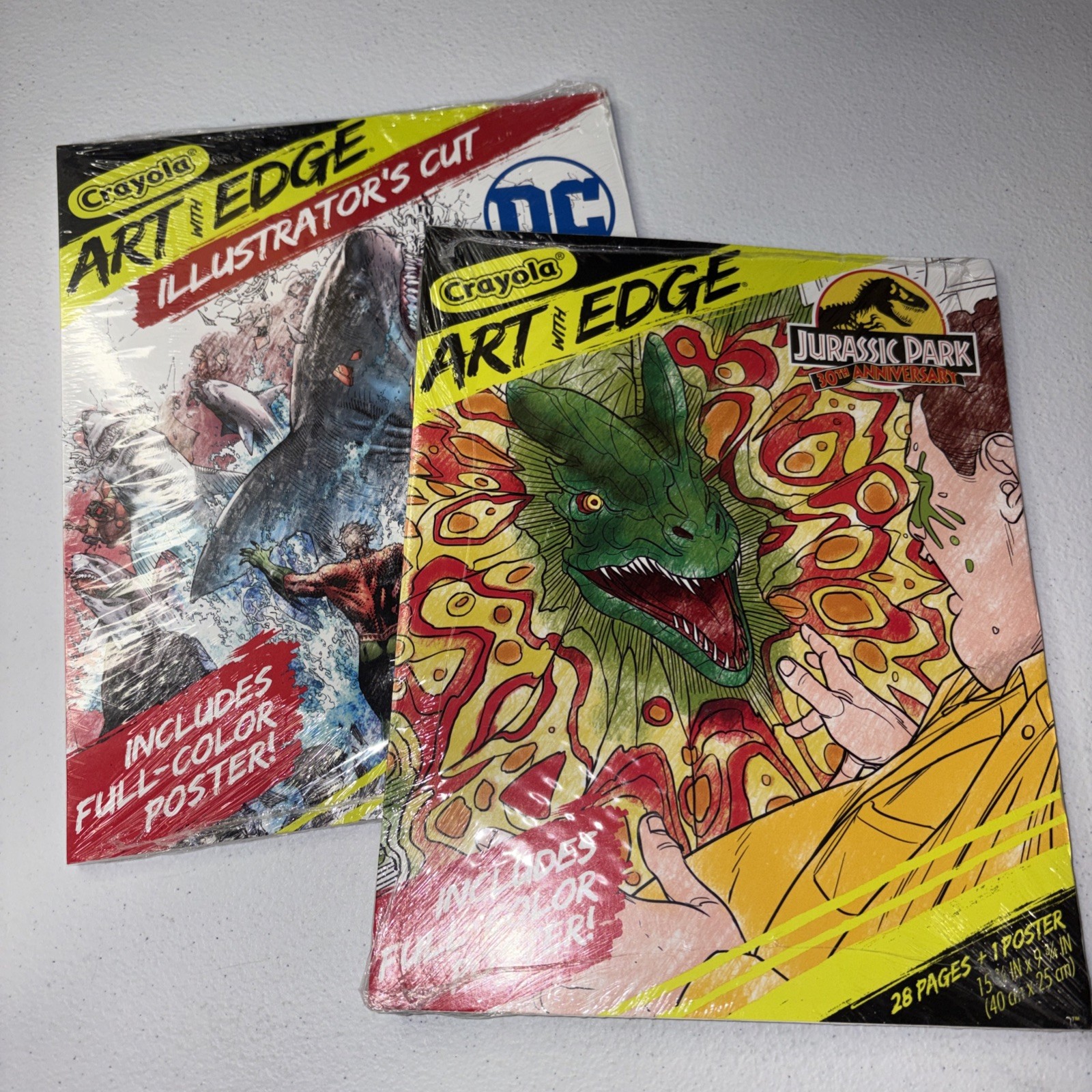New Jurassic Park 30th Anniversary & DC Crayola Art Edge Coloring Book 28 Pages
