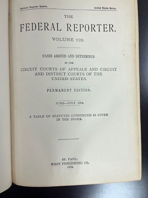Lot of 5 Federal Reporter Antique Law Books 1900s Vols 129 130 131 132 140