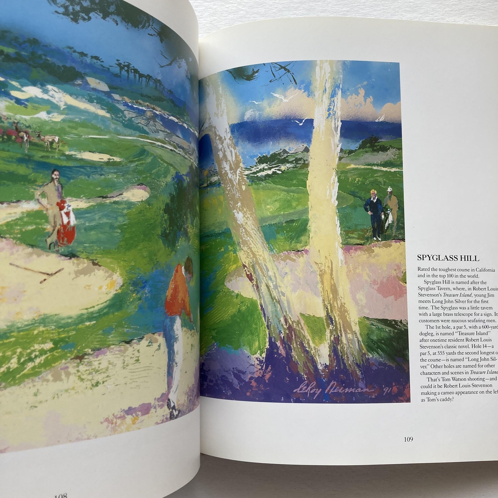 Big Time Golf LeRoy Neiman 1992 Hardcover Art Book Signed Golf Courses Photos