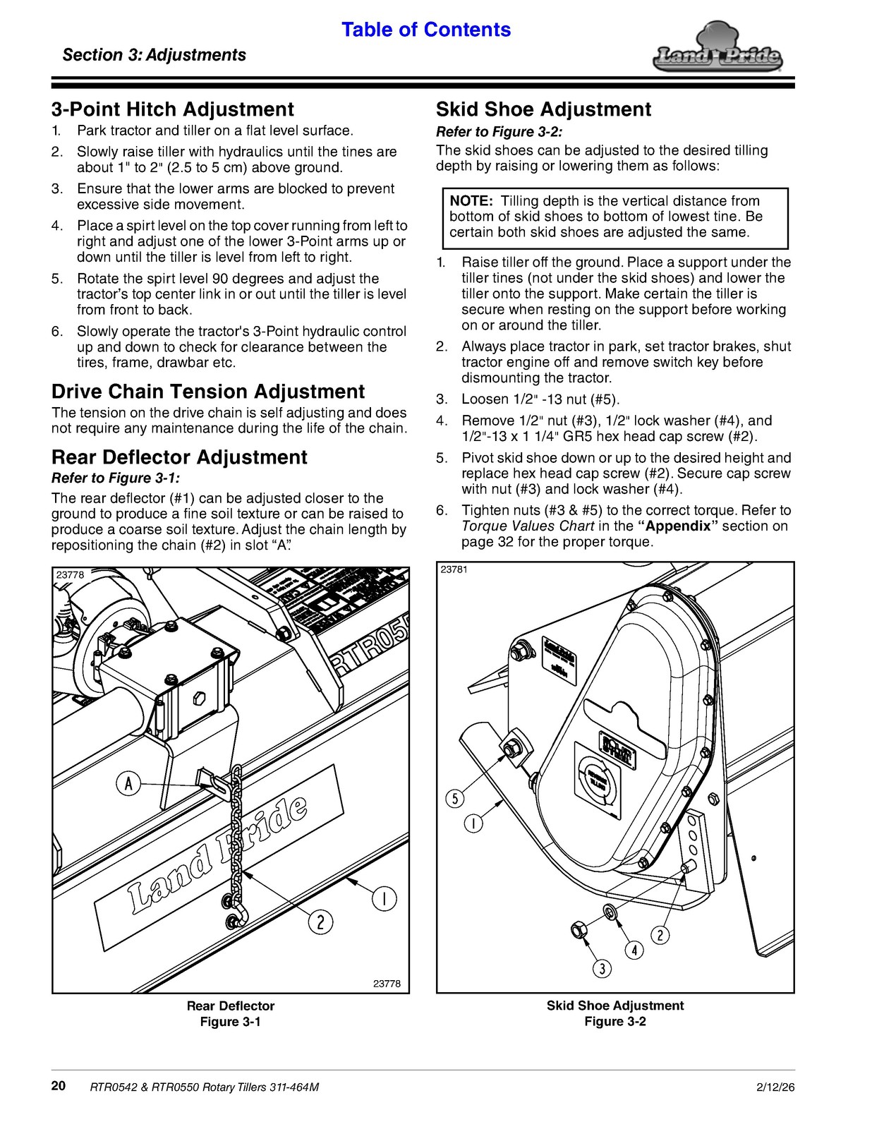 LAND PRIDE RTR05 Series Reverse Rotation Rotary Tillers Operators Manual – BOUND