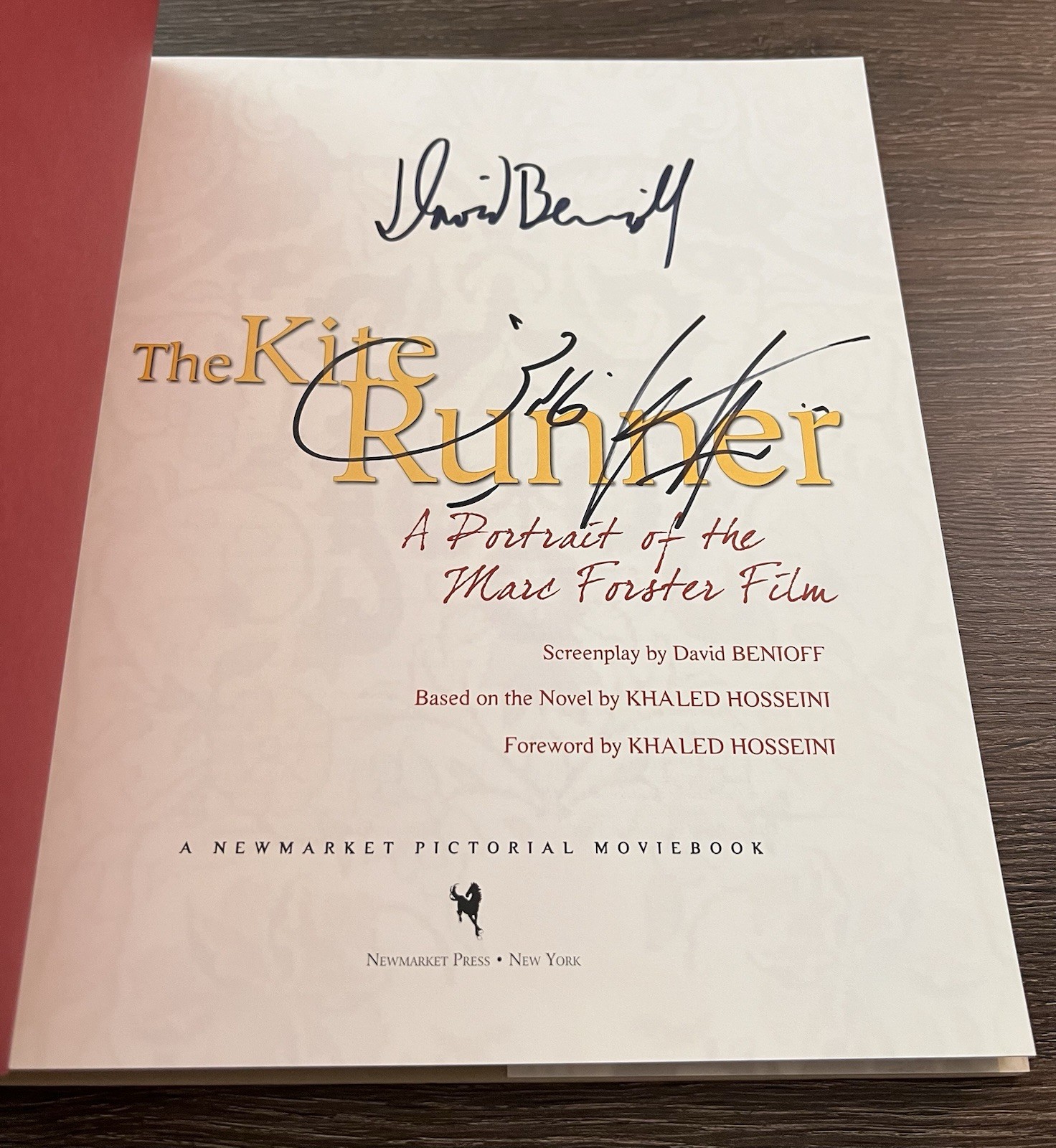 SIGNED Khaled Hosseini & David Benioff The Kite Runner Portrait of the Film 1/1