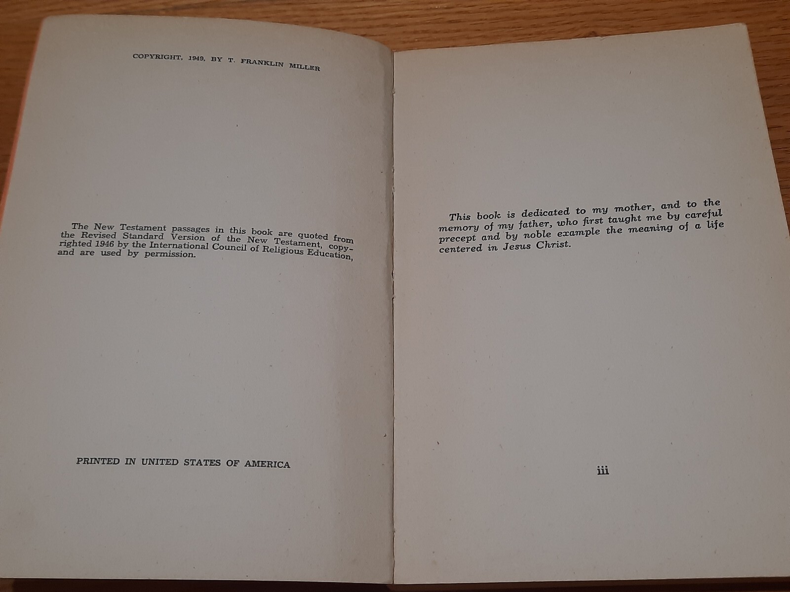 Life and Teachings of Jesus T Franklin Miller Warner Press Anderson IN 1949 ED