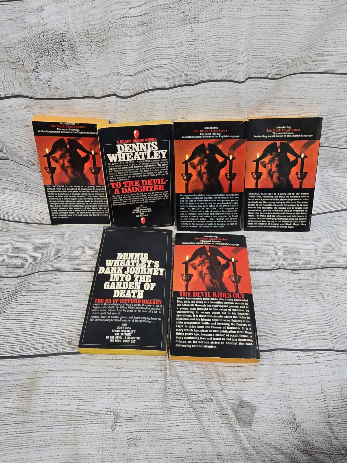 Lot of 6 Dennis Wheatley Black Magic PB The Devil Rides Out.The Satanist.Ka