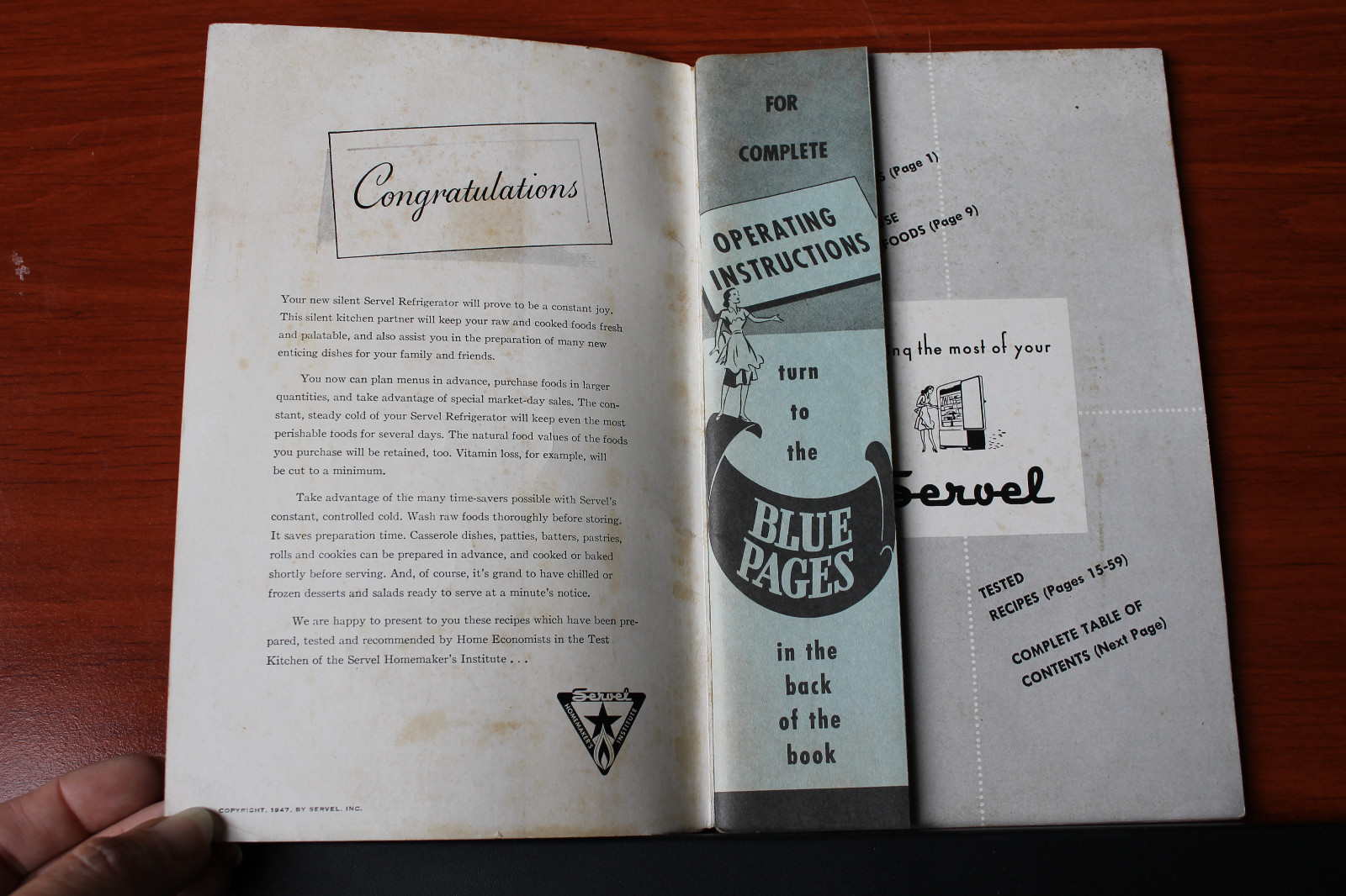 Servel – Making the most of your Servel -1947 cookbook recipes -operating manual