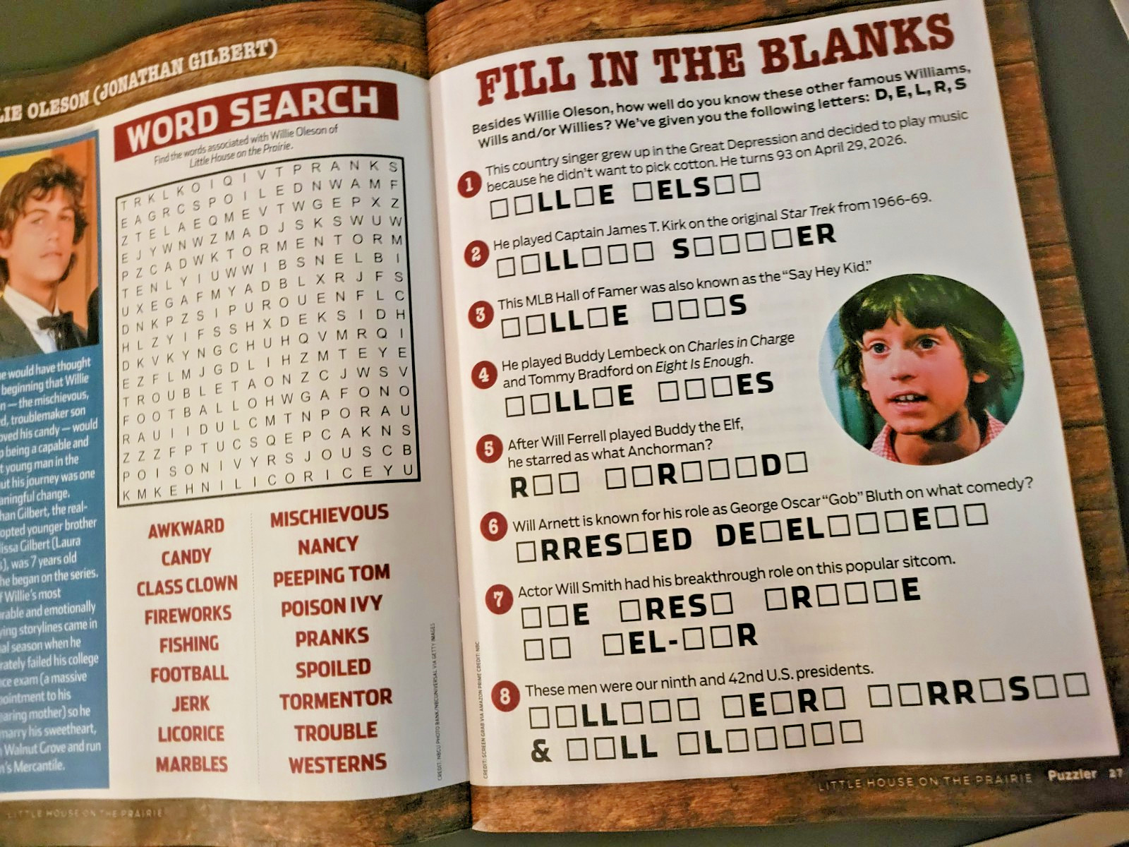 Little House On The Prairie Puzzler by TV Guide-Variety of Games With Show Theme