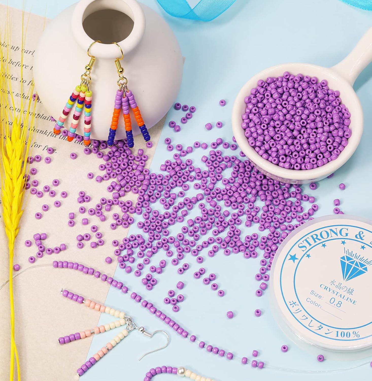 Purple Color 3mm Seed Beads About 3600pcs/100Grams in Bag, 8/0 Glass Craft Beads