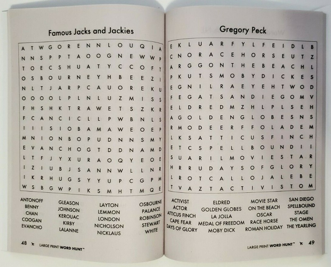 4 New Papp Puzzle Books Large Print Word Hunt Search Find Vol#169-172 Hobby Game
