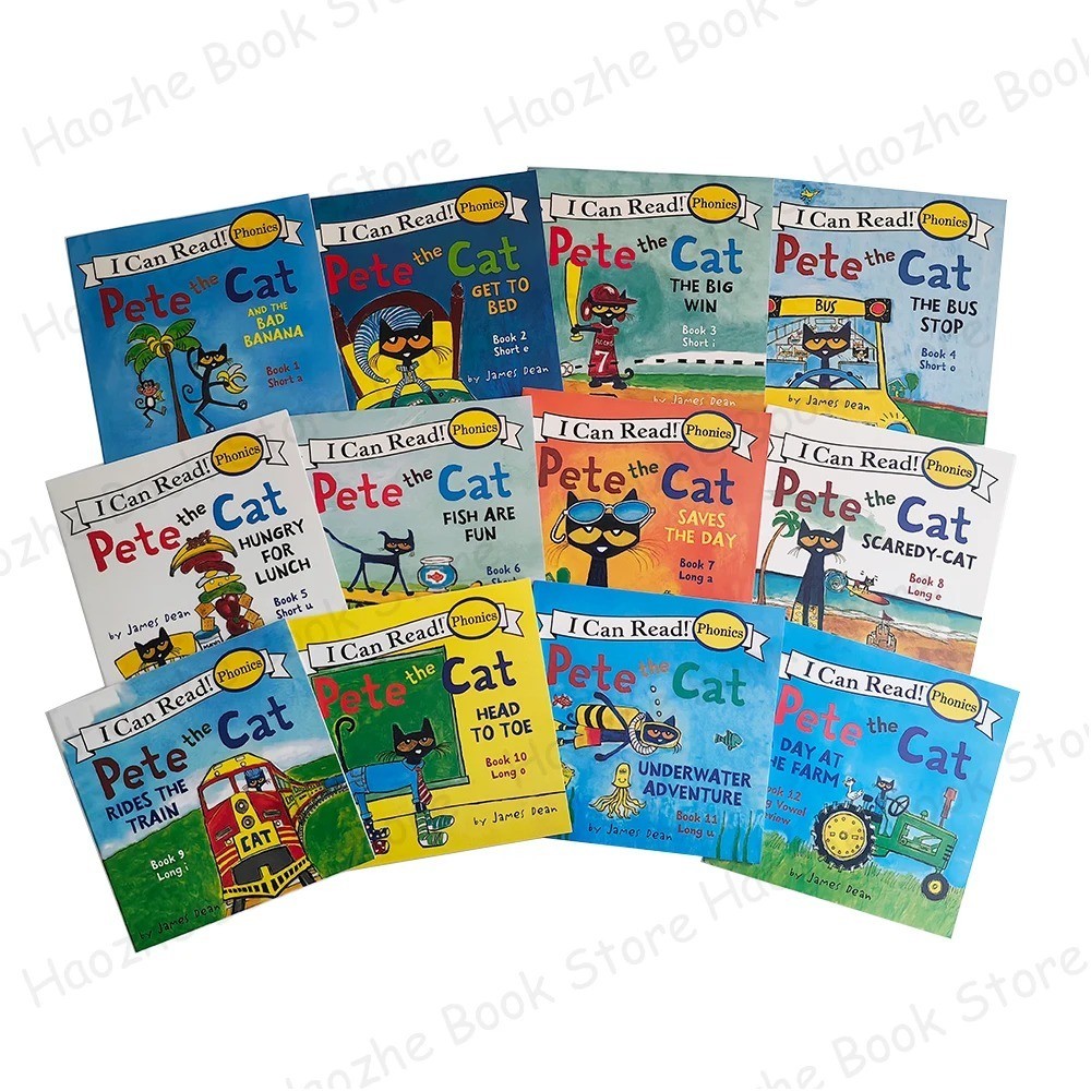 Pete the Cat I Can Read Phonics Kids Decodable Books Lot 12-USA