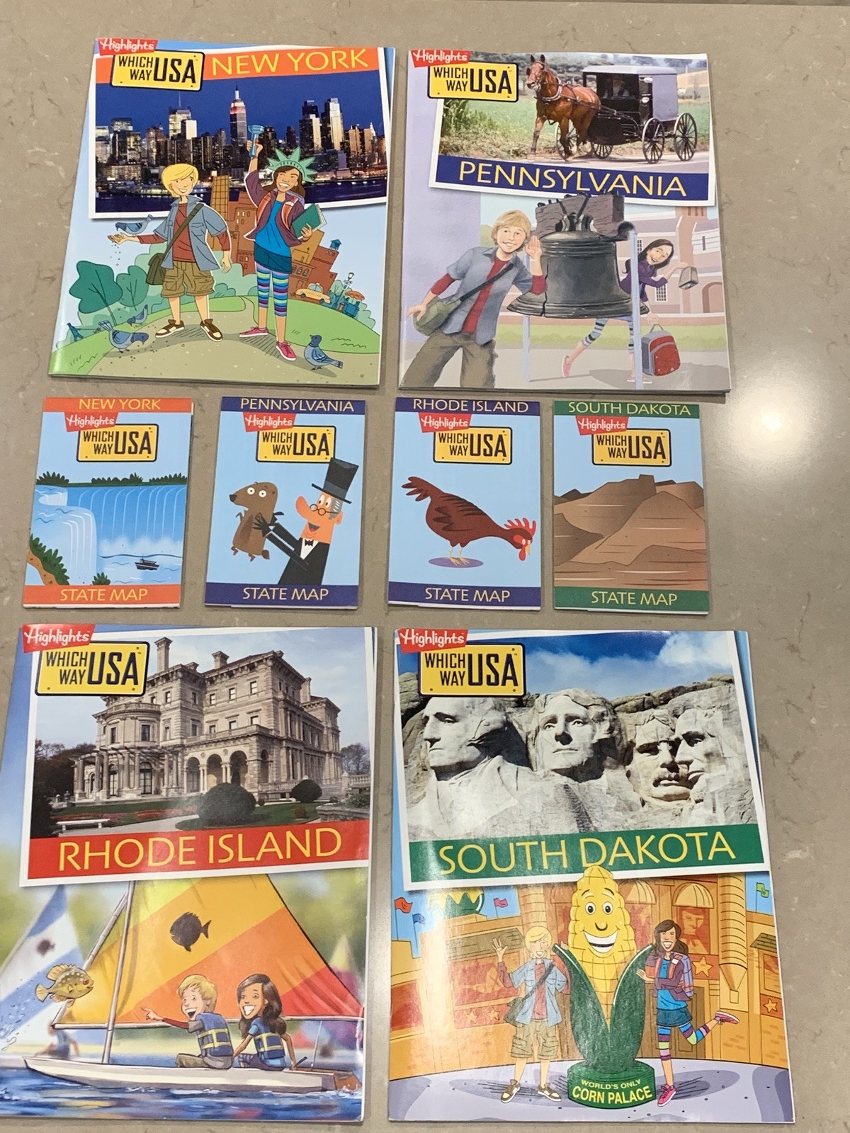 Lot 19 States Highlights Which Way USA Magazines + Matching Maps + 17 Licenses
