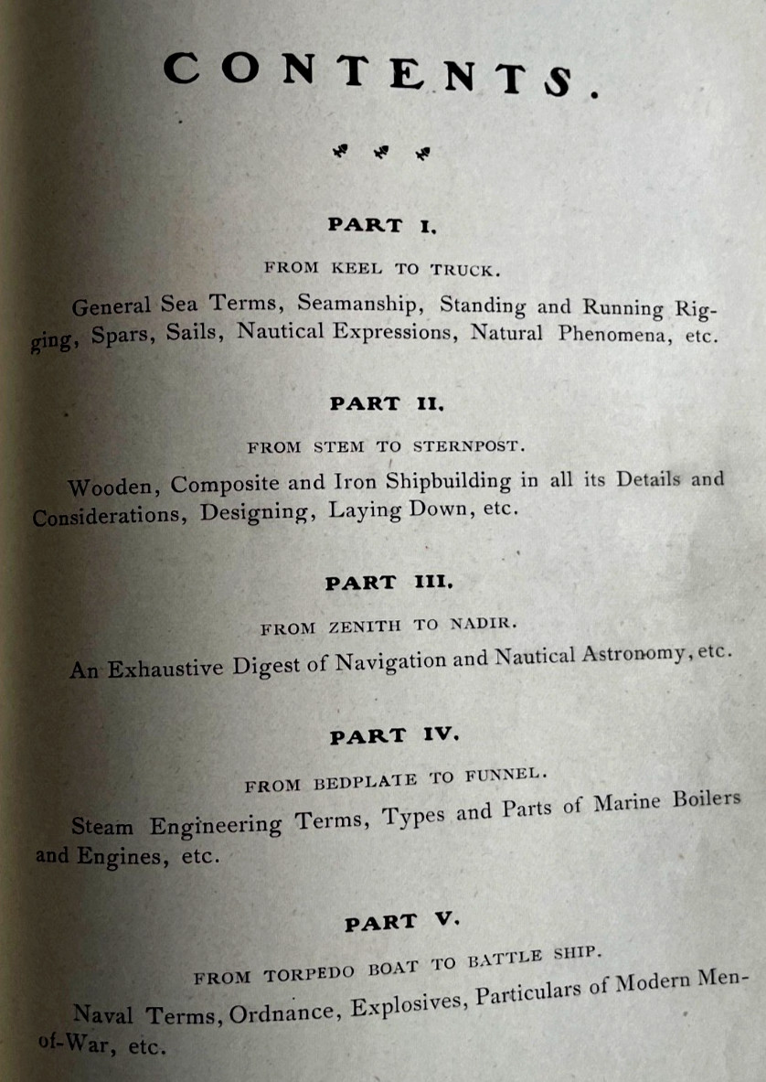 Patterson’s Nautical Encyclopedia by Capt. Howard Patterson, 1901. weapons incl.