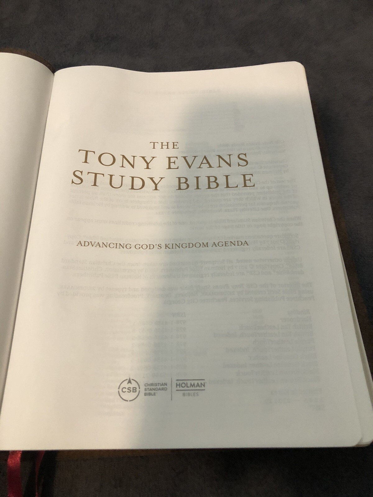 tony evans study bible leather CSB Christian Standard Version Brown Soft Cowhide