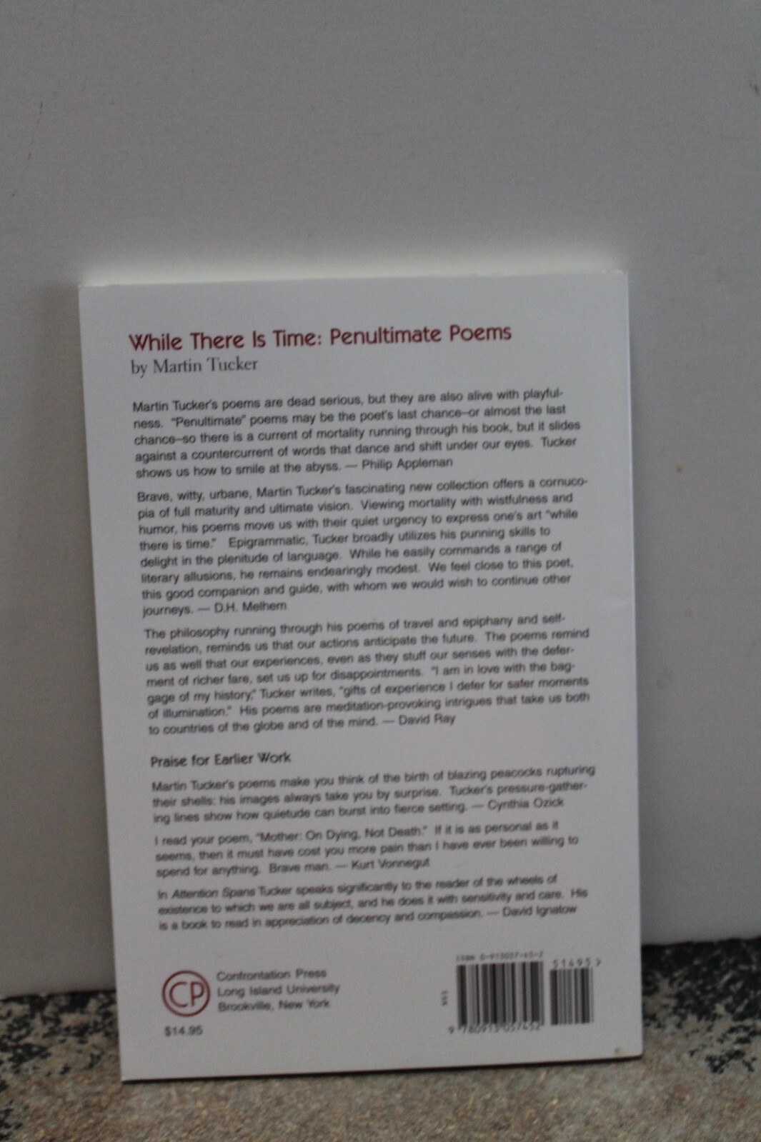 WHILE THERE IS TIME: penultimate poems by Martin Tucker NEW