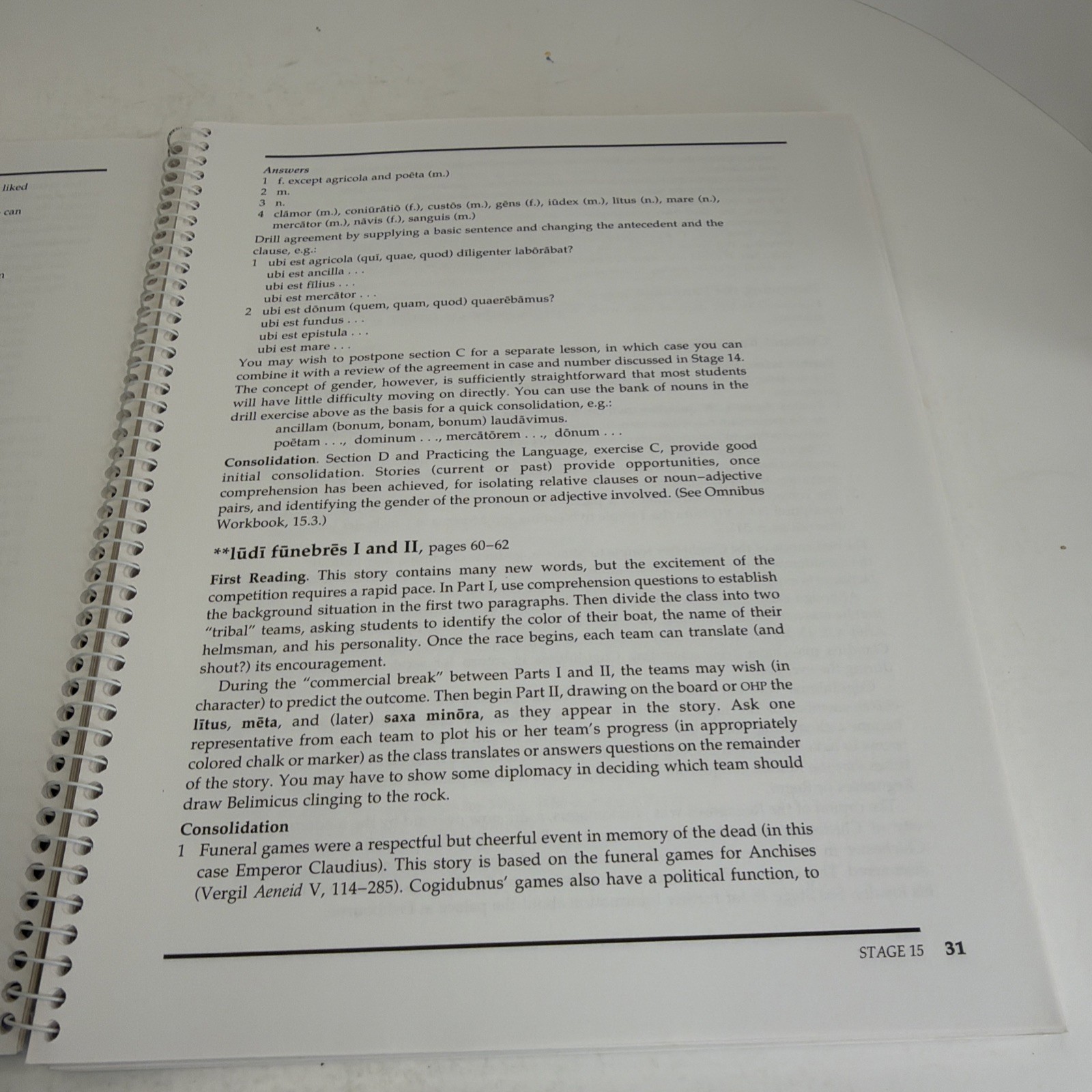 Cambridge Latin Course Unit 2 Teacher’s Manual North American 4th Ed. Spiral