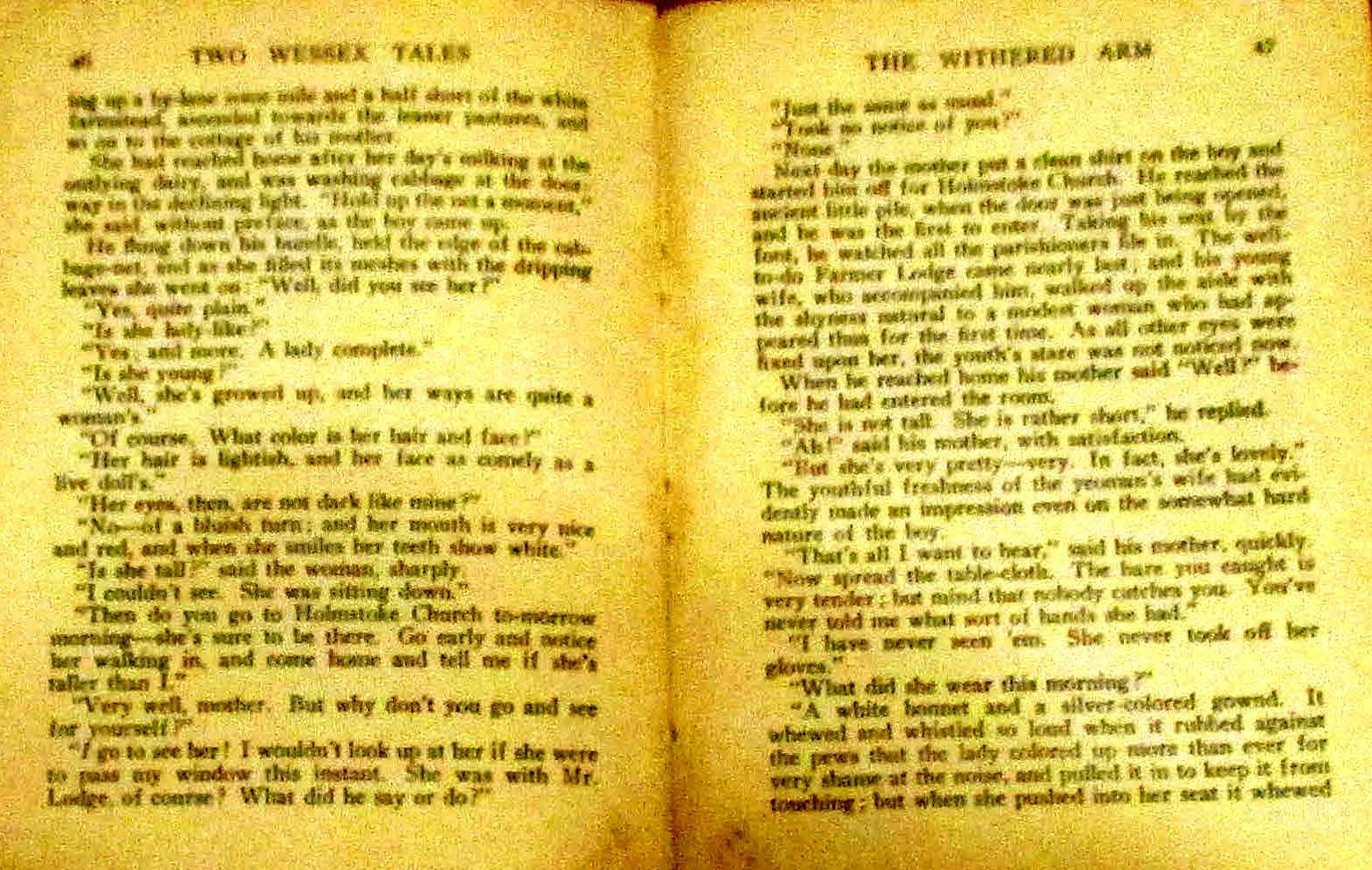 Two Wessex Tales by Thomas Hardy 1919 Paperback 78 Pages NICE!!!